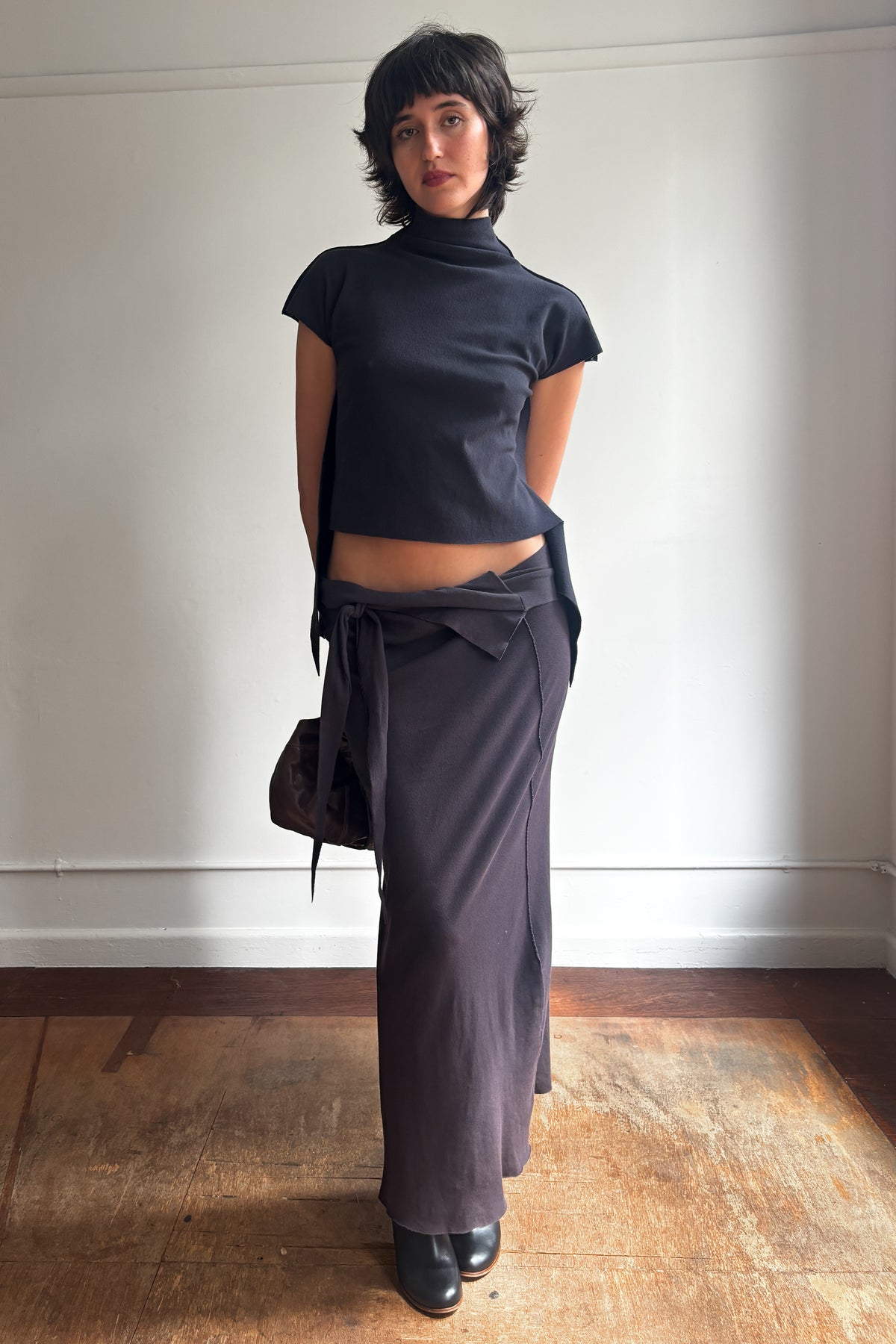 ISSEY MIYAKE FETE S/S 2008 A-POC ASYMMETRIC HIGH-NECK TOP