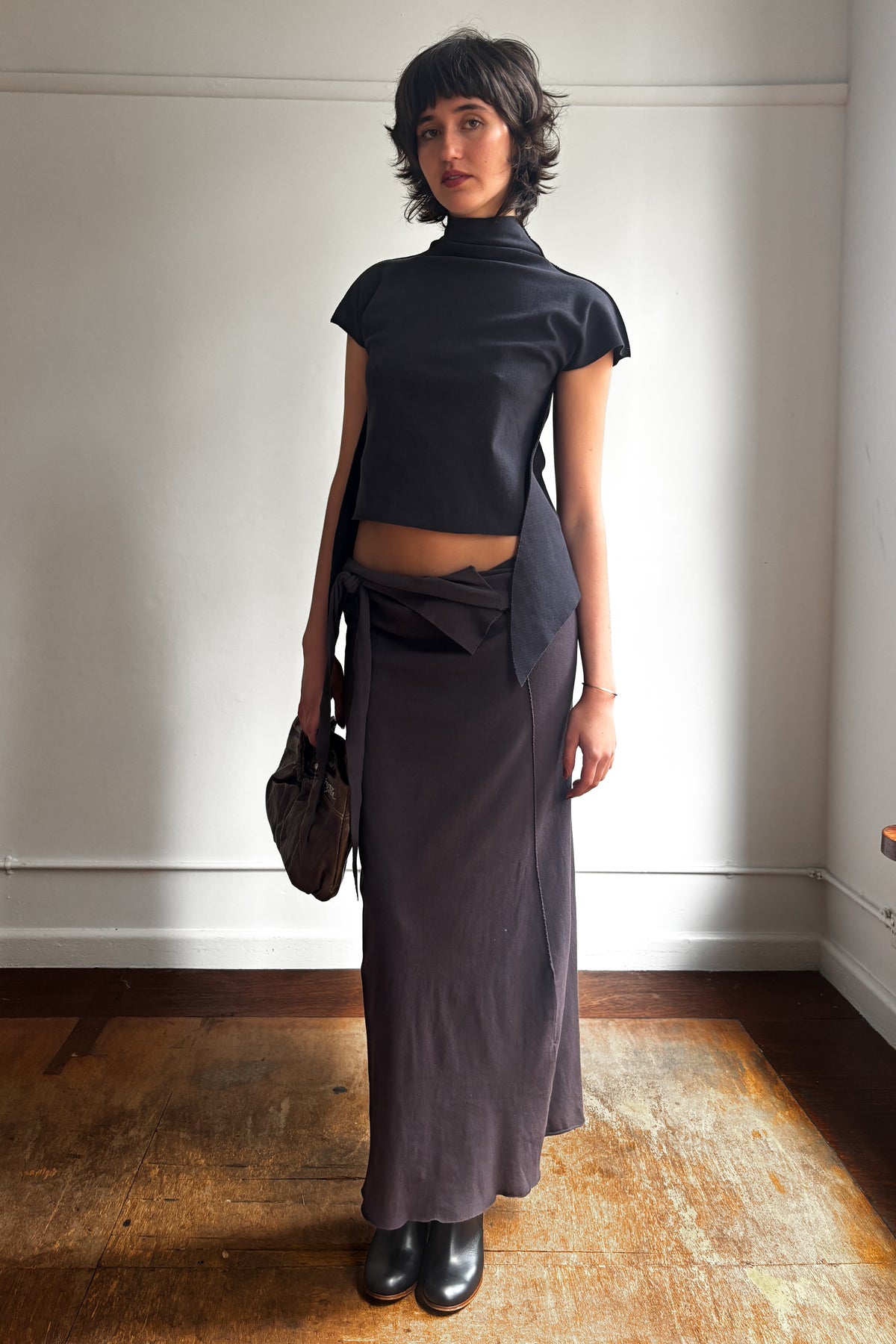 ISSEY MIYAKE FETE S/S 2008 A-POC ASYMMETRIC HIGH-NECK TOP