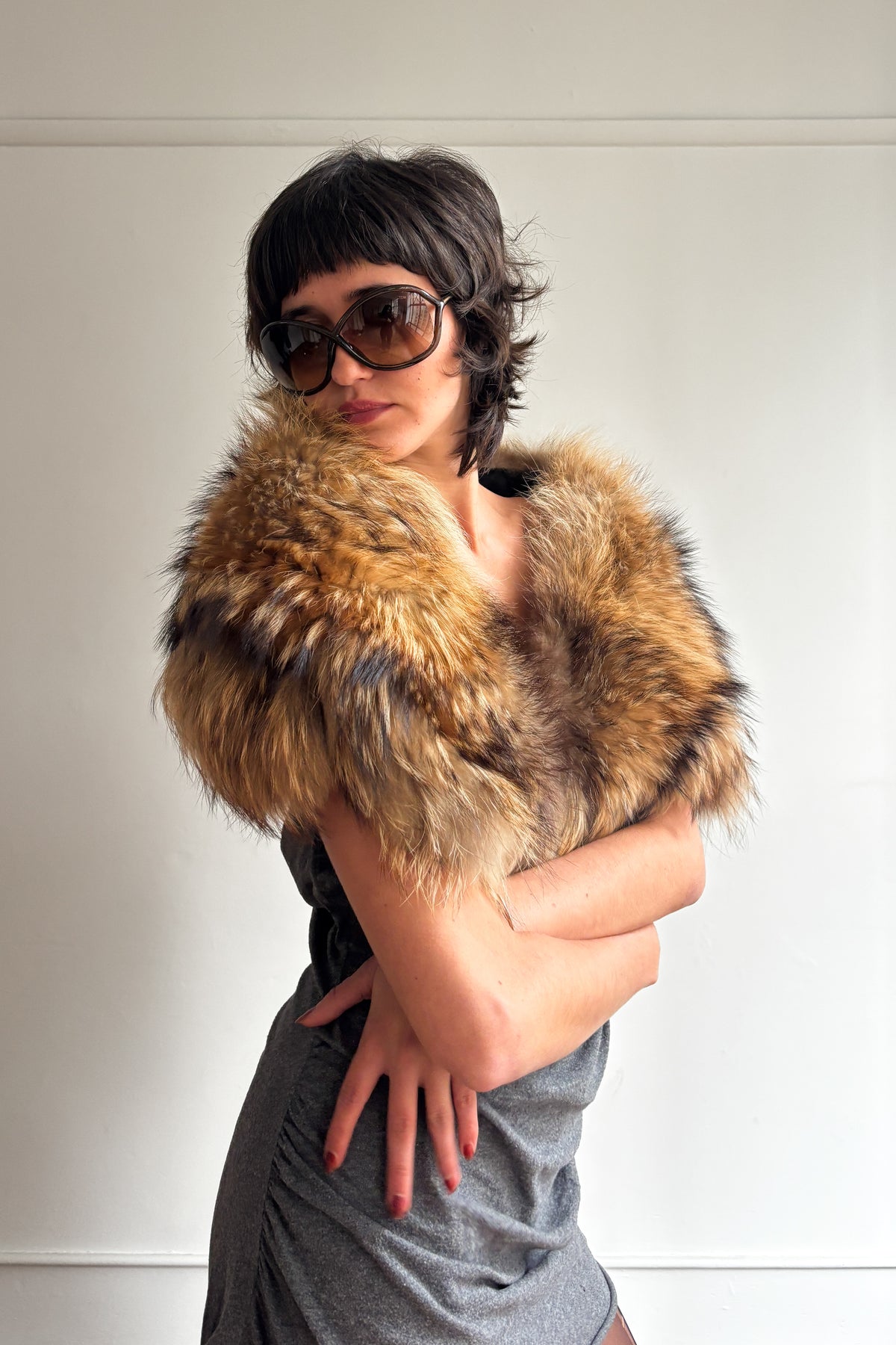 COSTUME NATIONAL FOX FUR STOLE