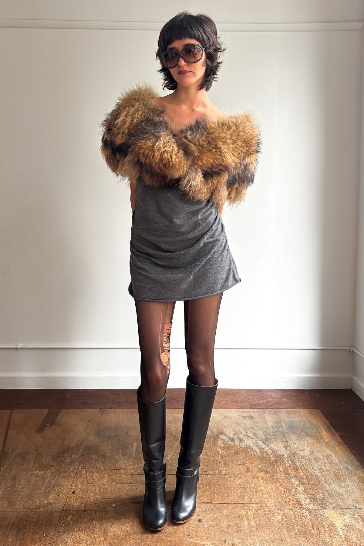 COSTUME NATIONAL FOX FUR STOLE