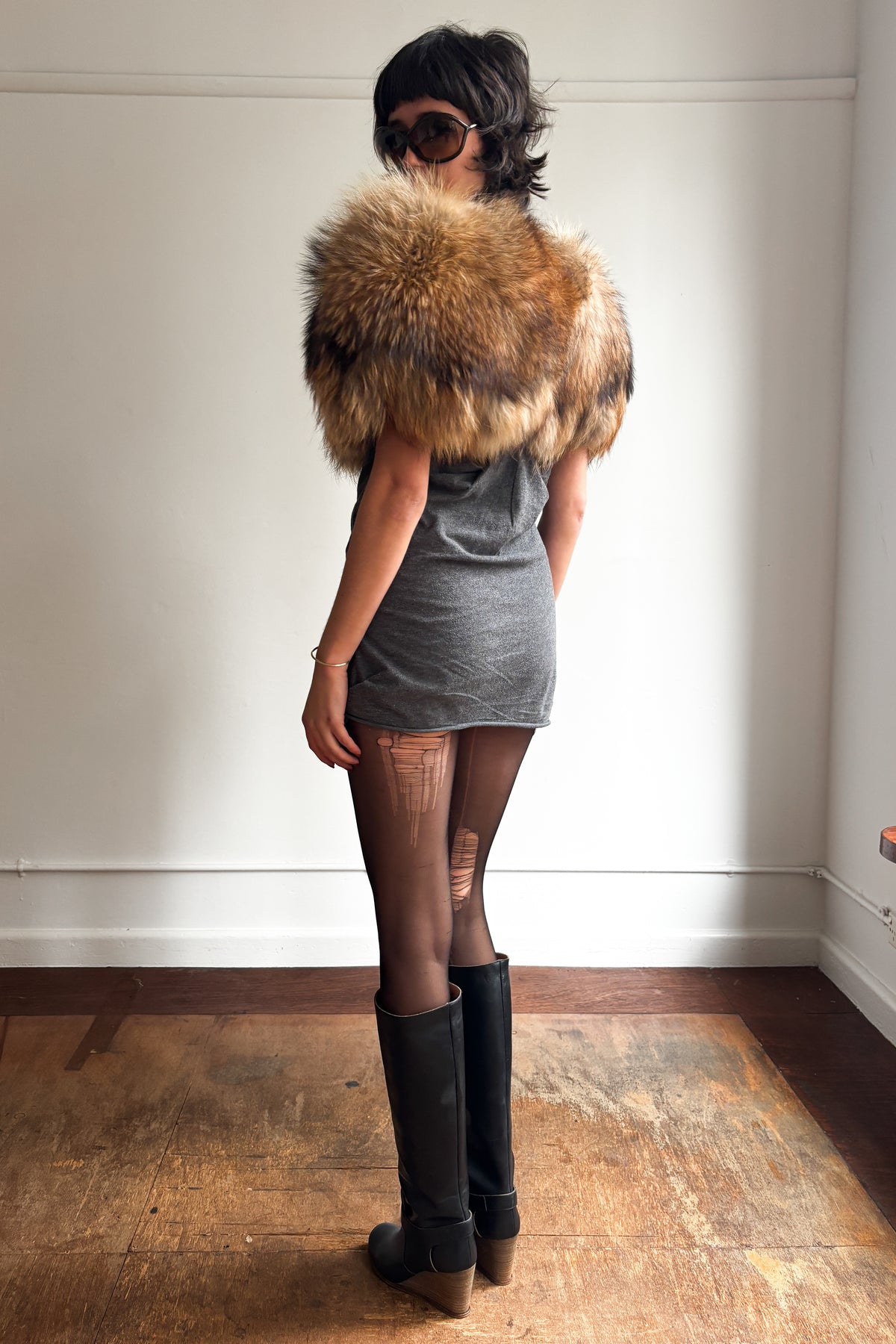 COSTUME NATIONAL FOX FUR STOLE