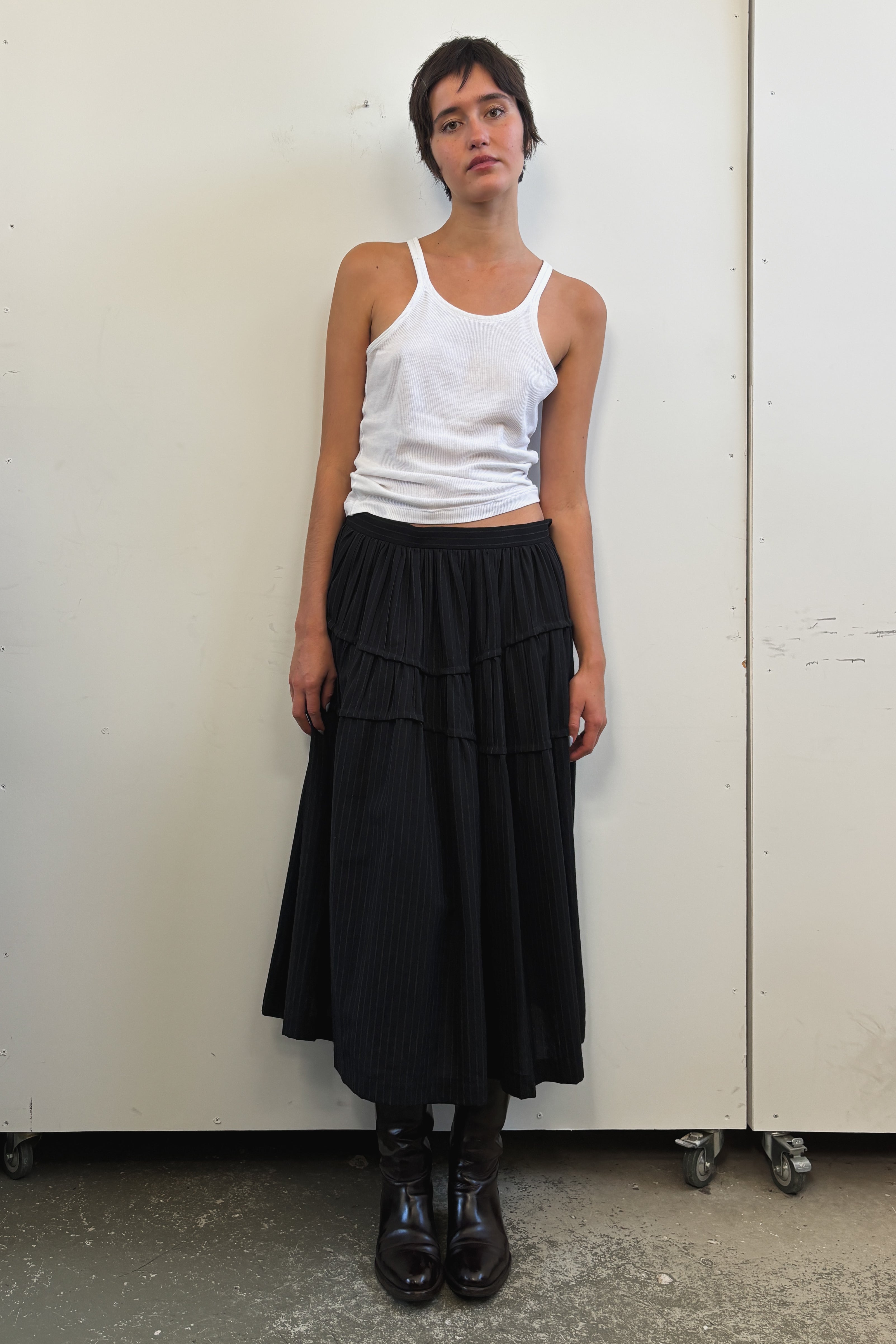 1999 COMME DES GARCONS PINSTRIPE SKIRT