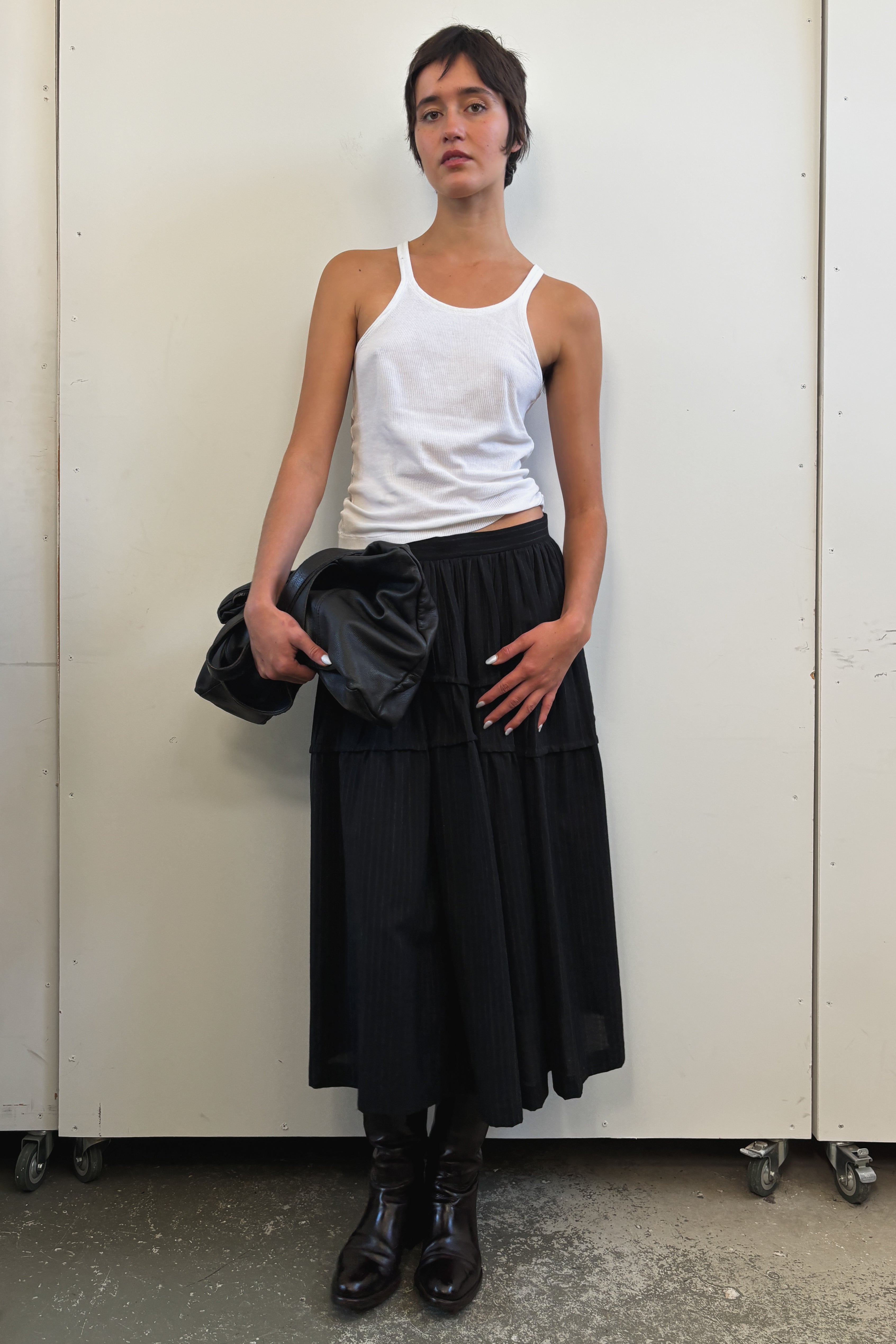1999 COMME DES GARCONS PINSTRIPE SKIRT