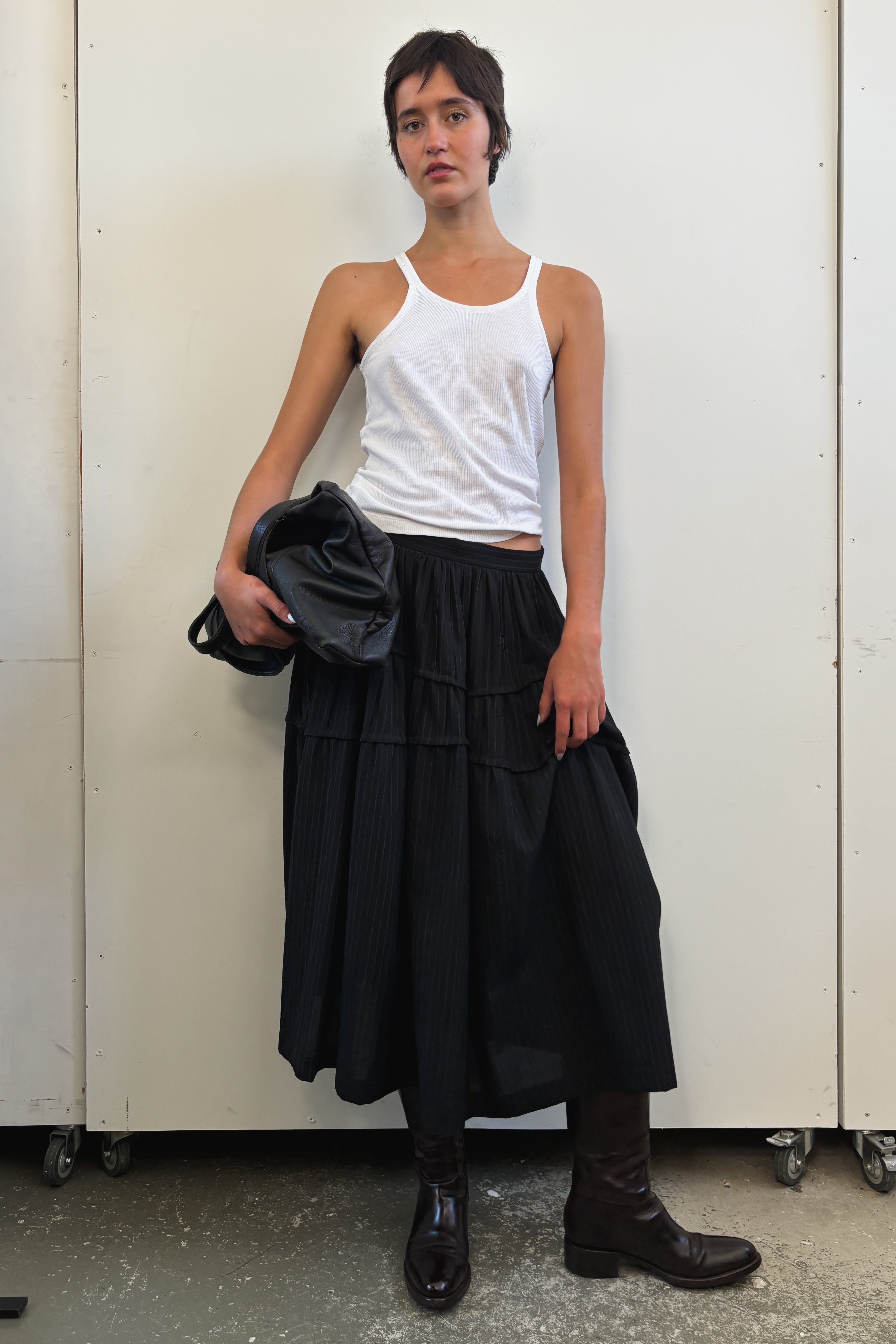 1999 COMME DES GARCONS PINSTRIPE SKIRT