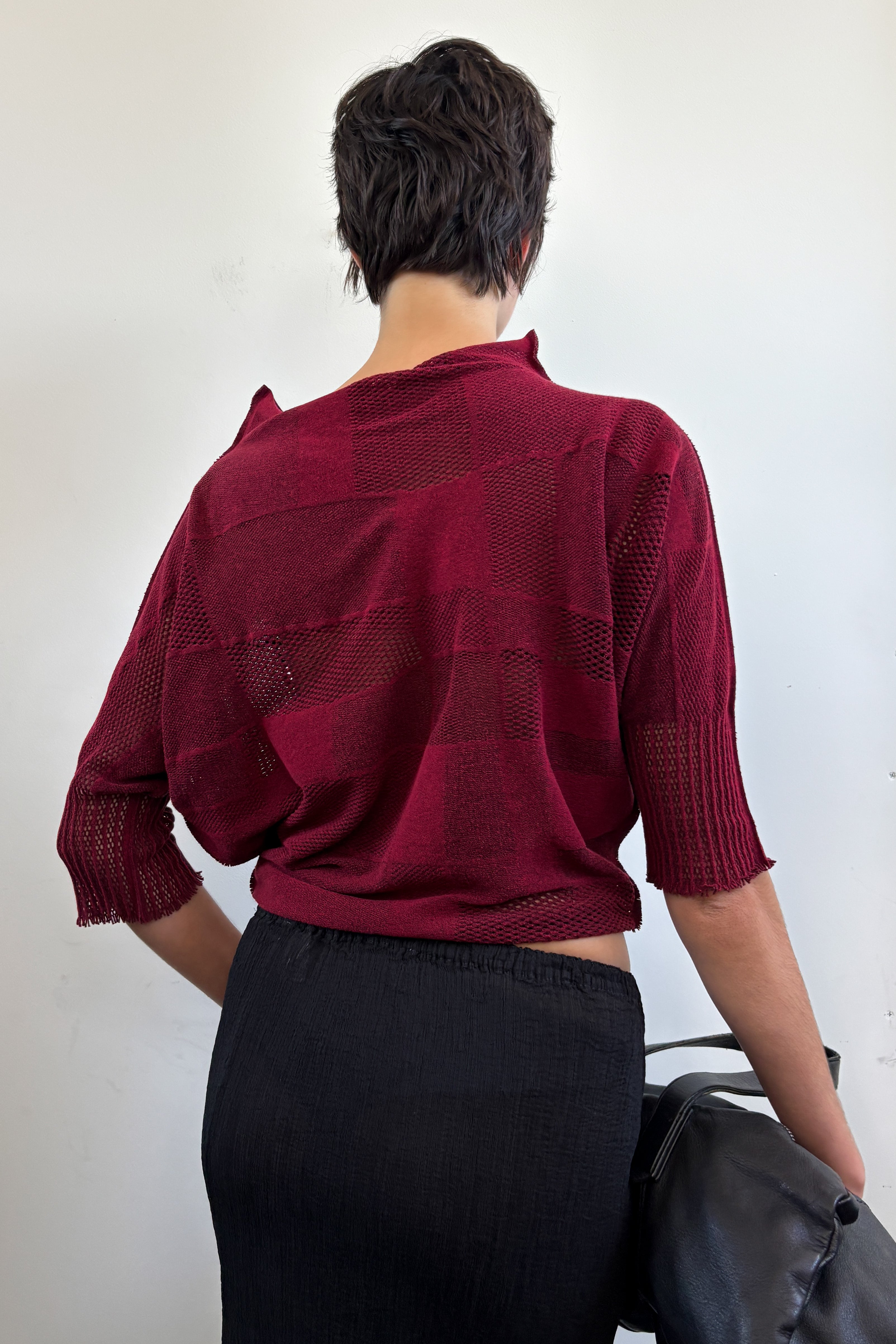 ISSEY MIYAKE FETE HIGH NECK MESH PANEL TOP