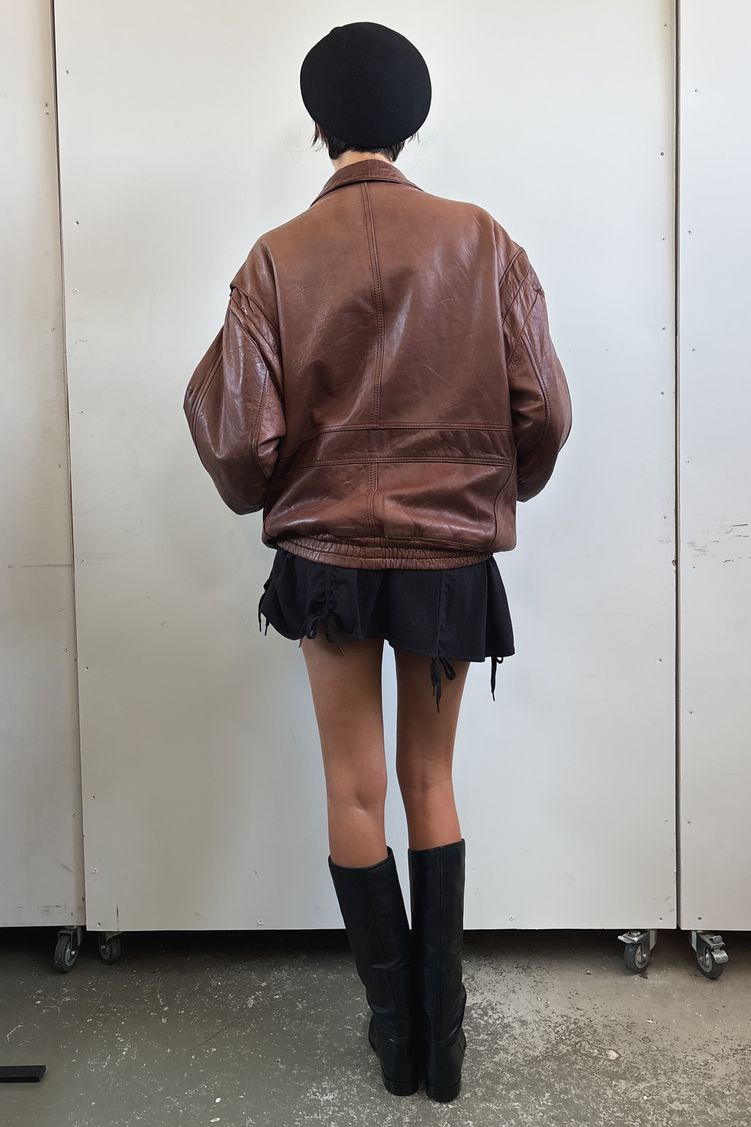90S GIL BOURRURES LEATHER BOMBER