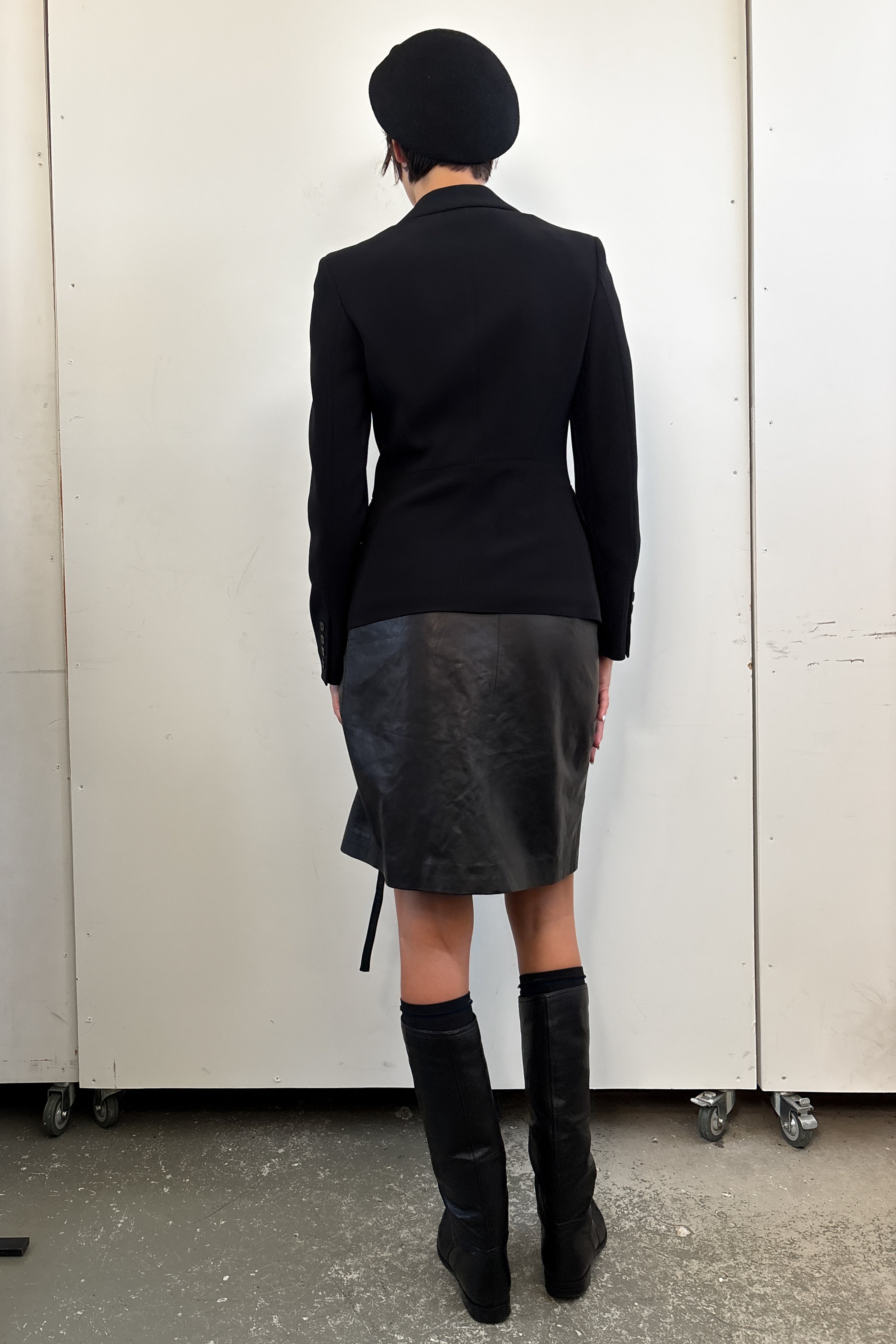 HUGO BOSS LEATHER WRAP SKIRT