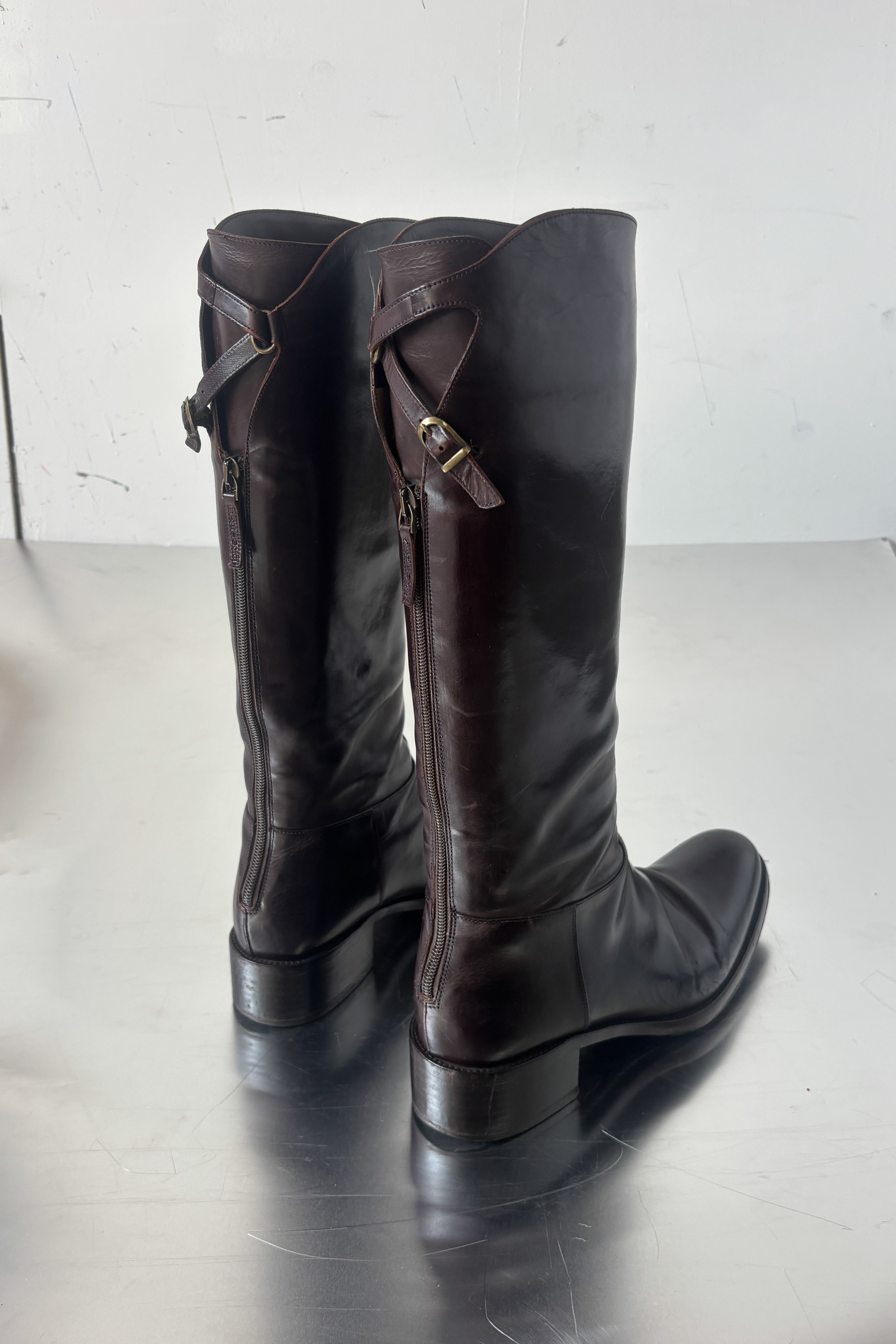 SARTORE BUCKLE KNEE HIGH BOOTS