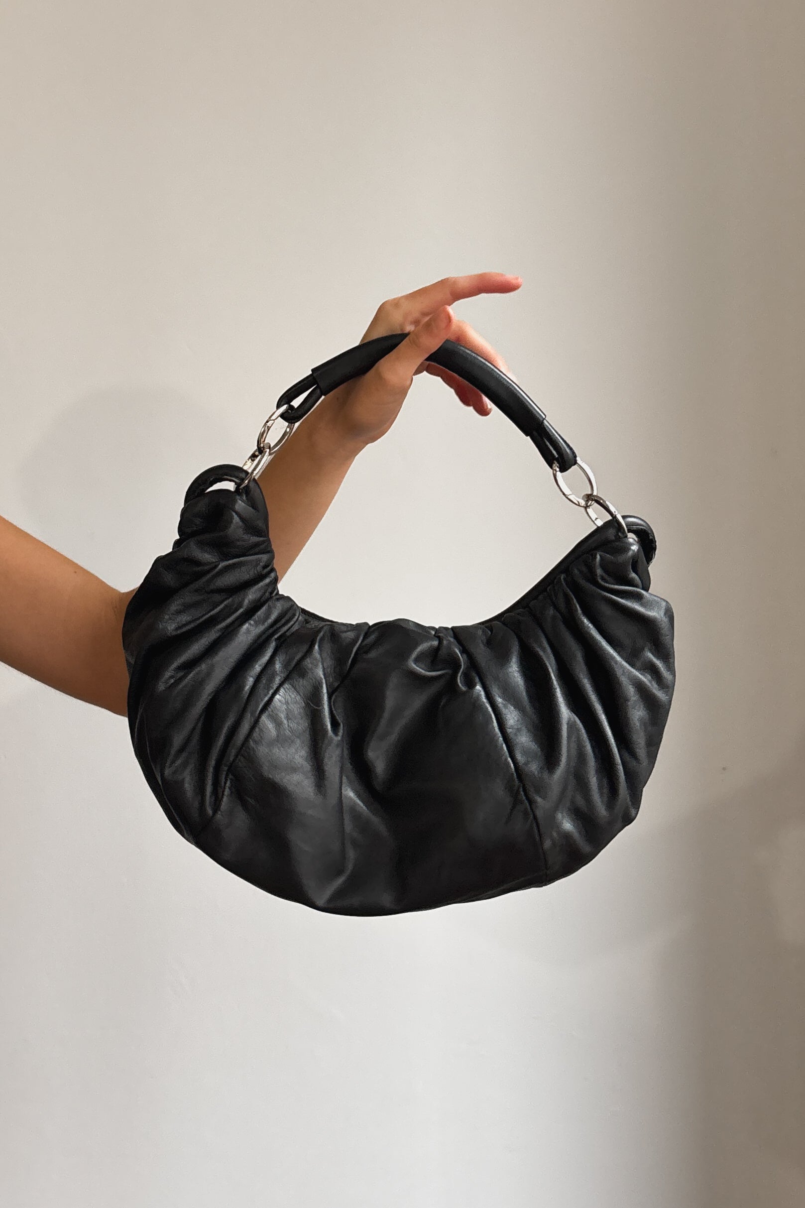 SERGIO ROSSI LEATHER SHOULDER BAG