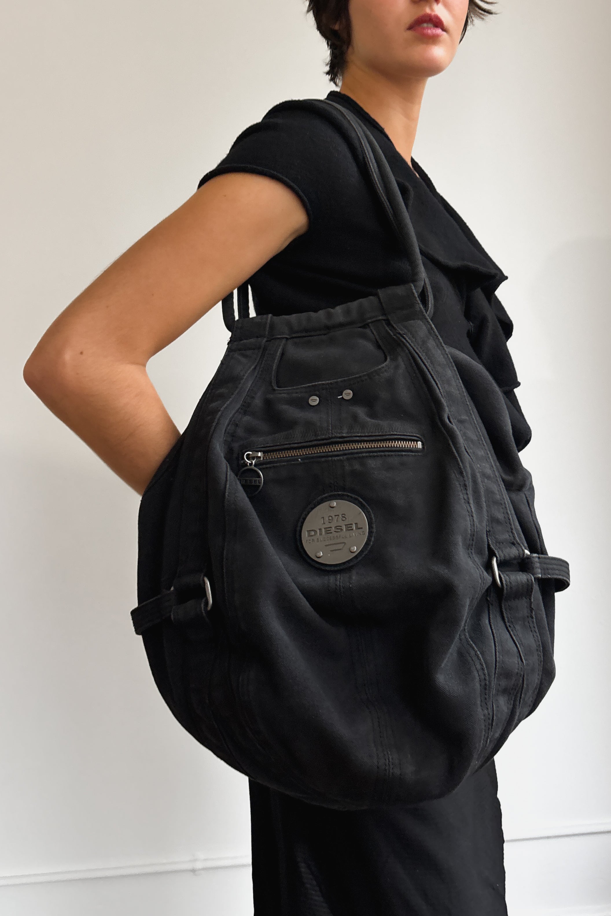 DIESEL DENIM CANVAS TOTE BAG