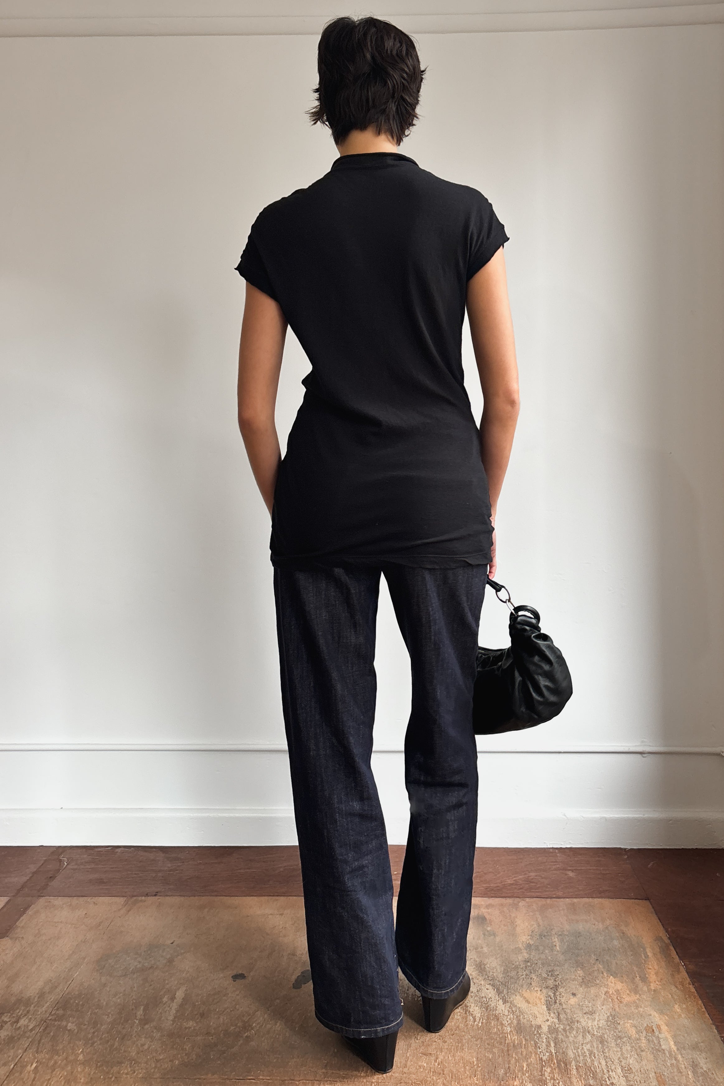 YOHJI YAMAMOTO SHEER BUTTON FRONT TOP