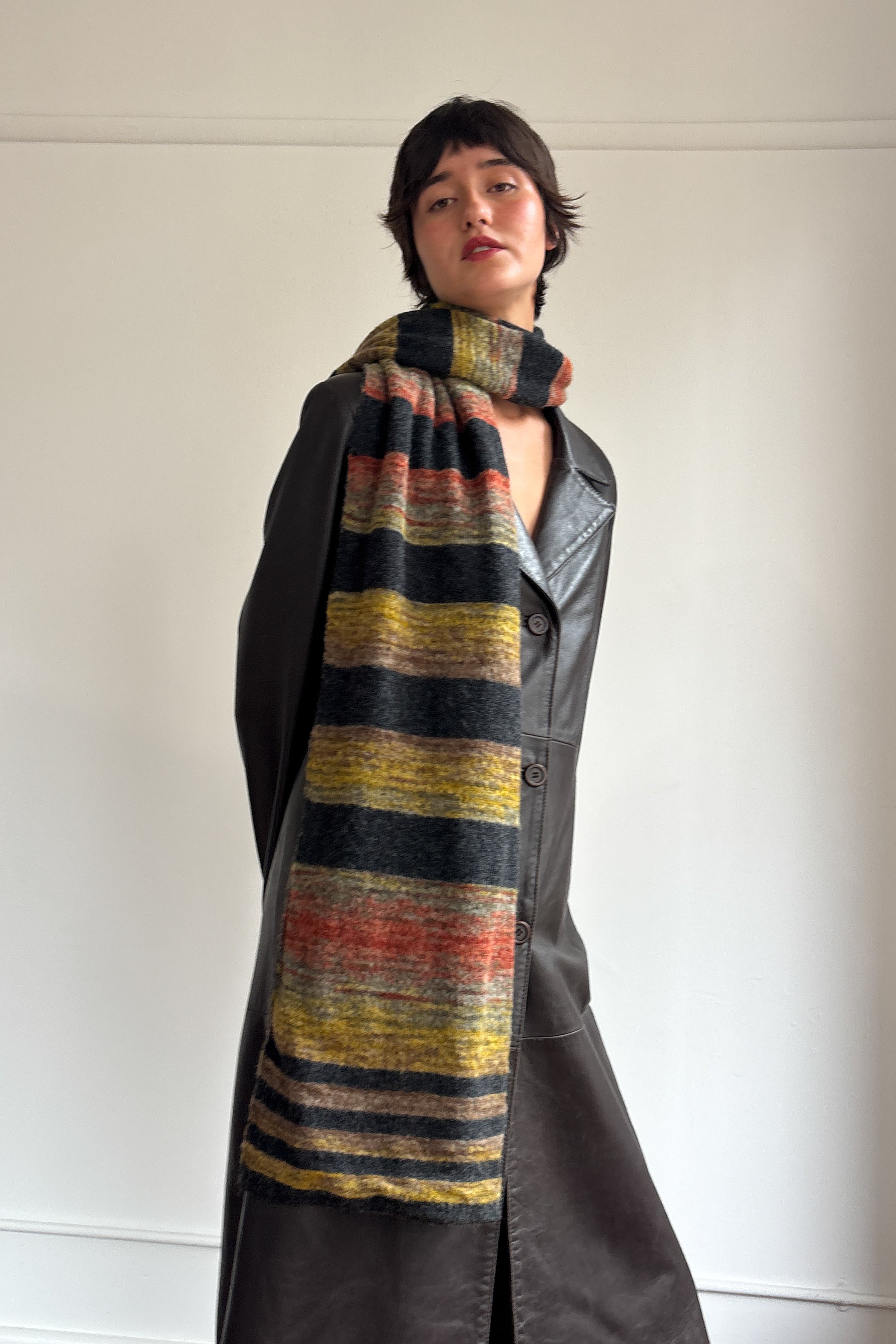 VIVIENNE WESTWOOD STRIPE WOOL SCARF