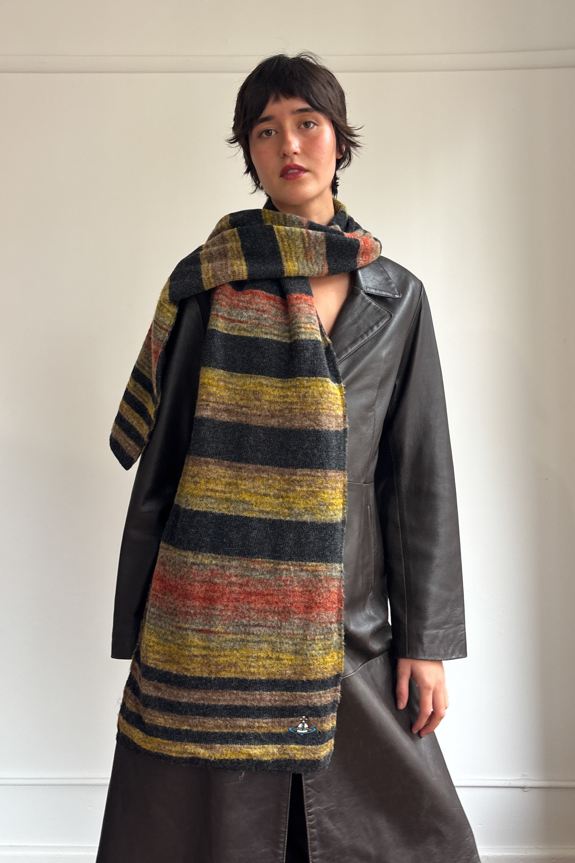 VIVIENNE WESTWOOD STRIPE WOOL SCARF