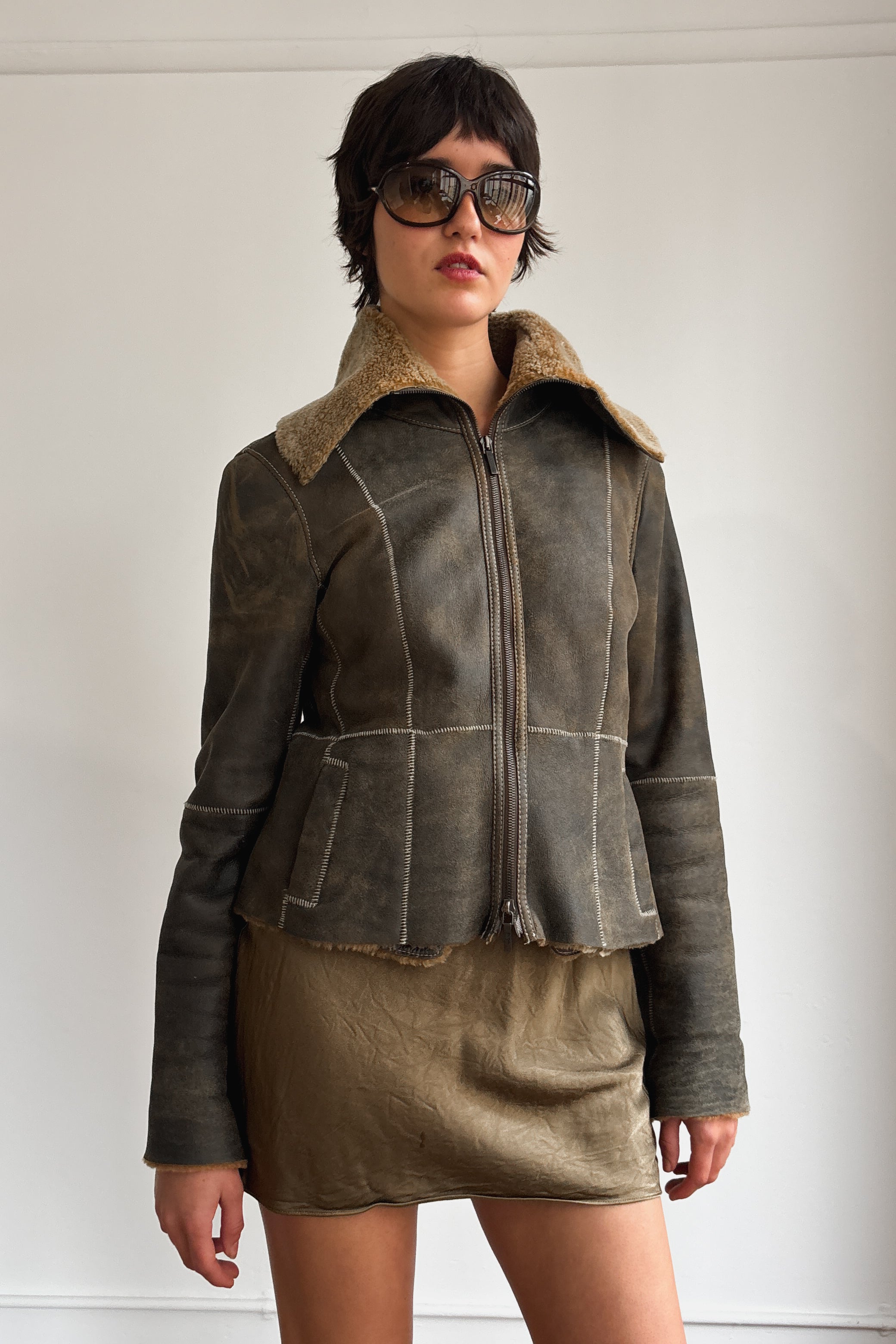 BOSS HUGO DUAL ZIP LEATHER JACKET