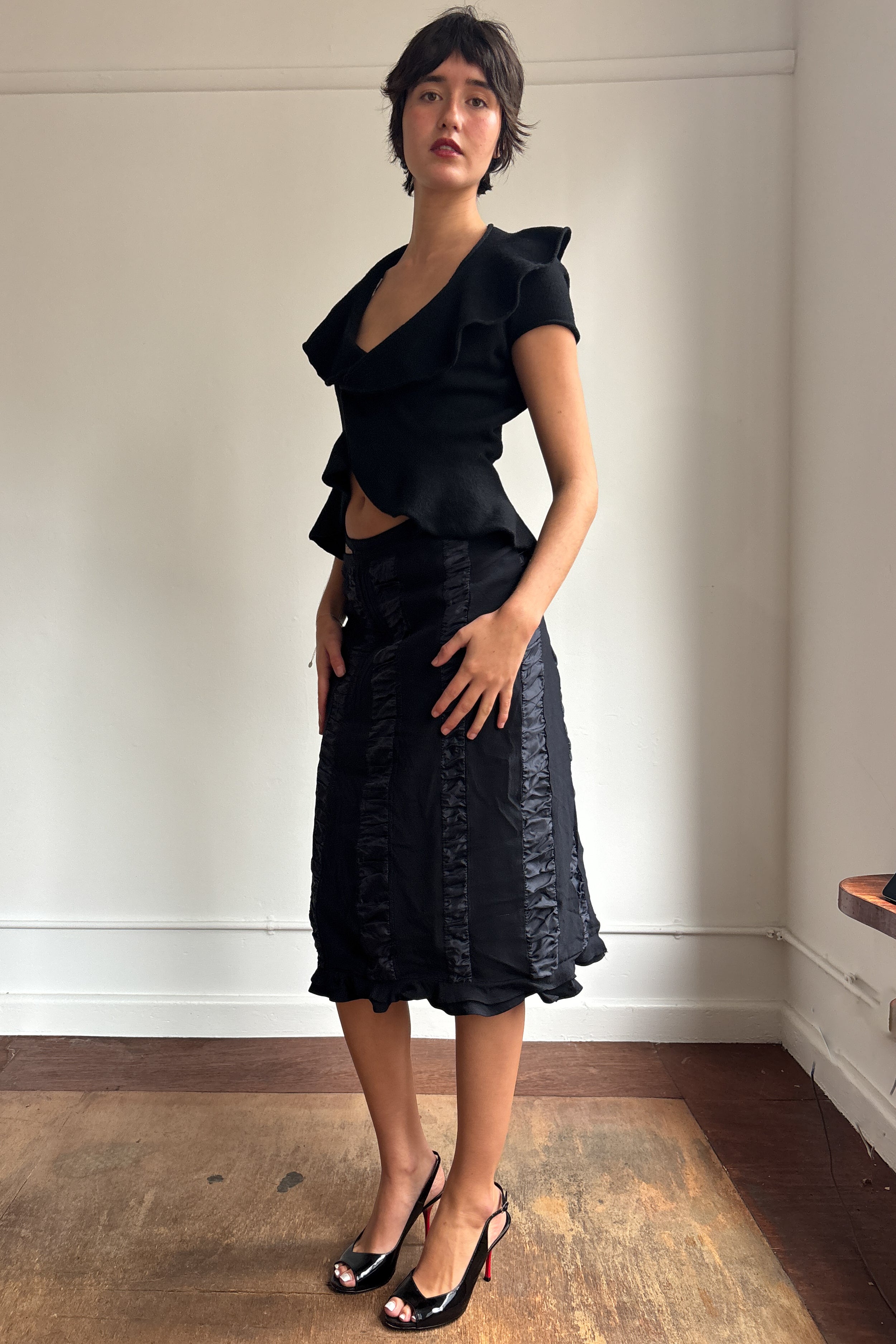 COMME DES GARCONS RUFFLE WRAP SKIRT