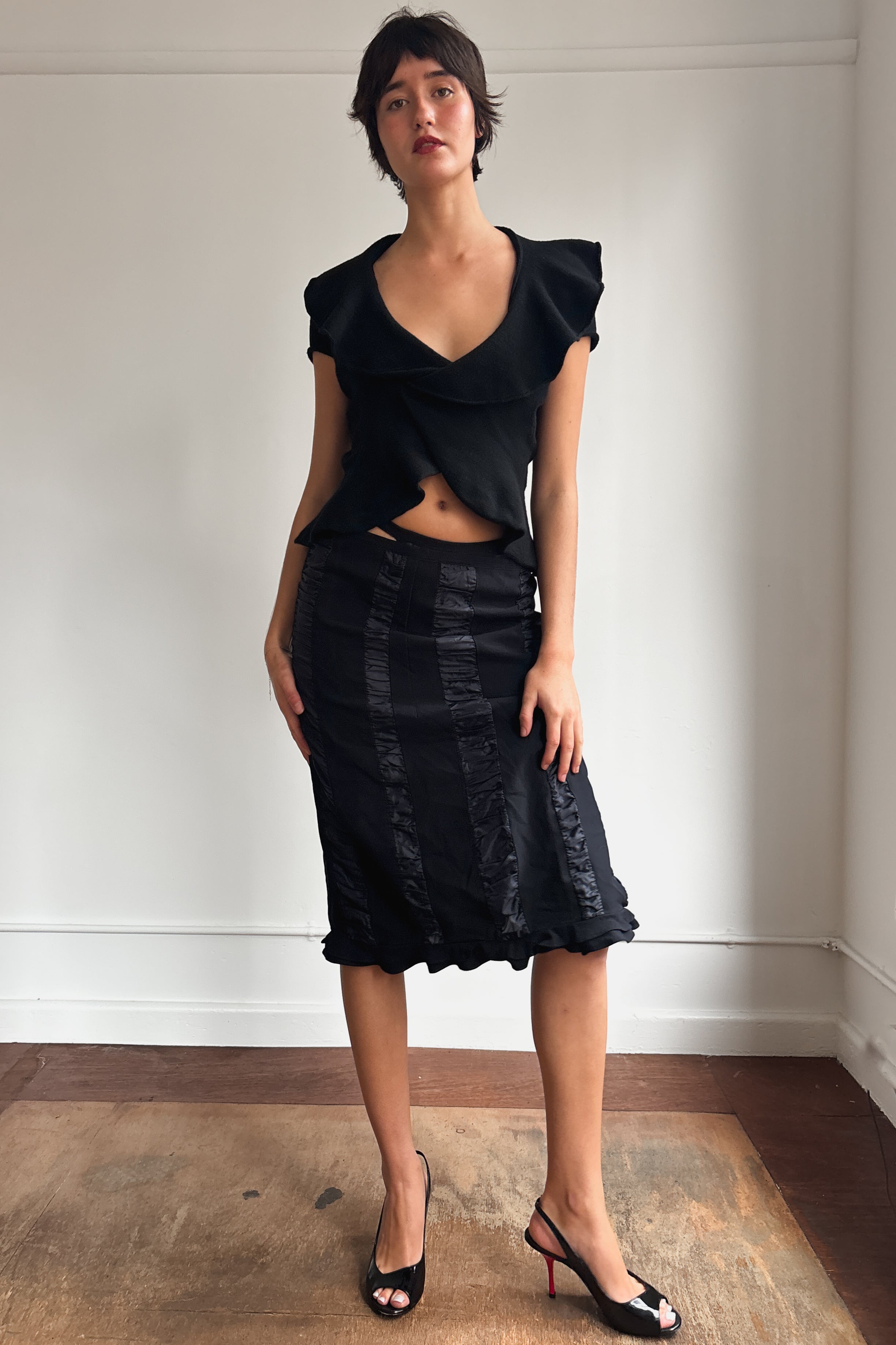 COMME DES GARCONS RUFFLE WRAP SKIRT