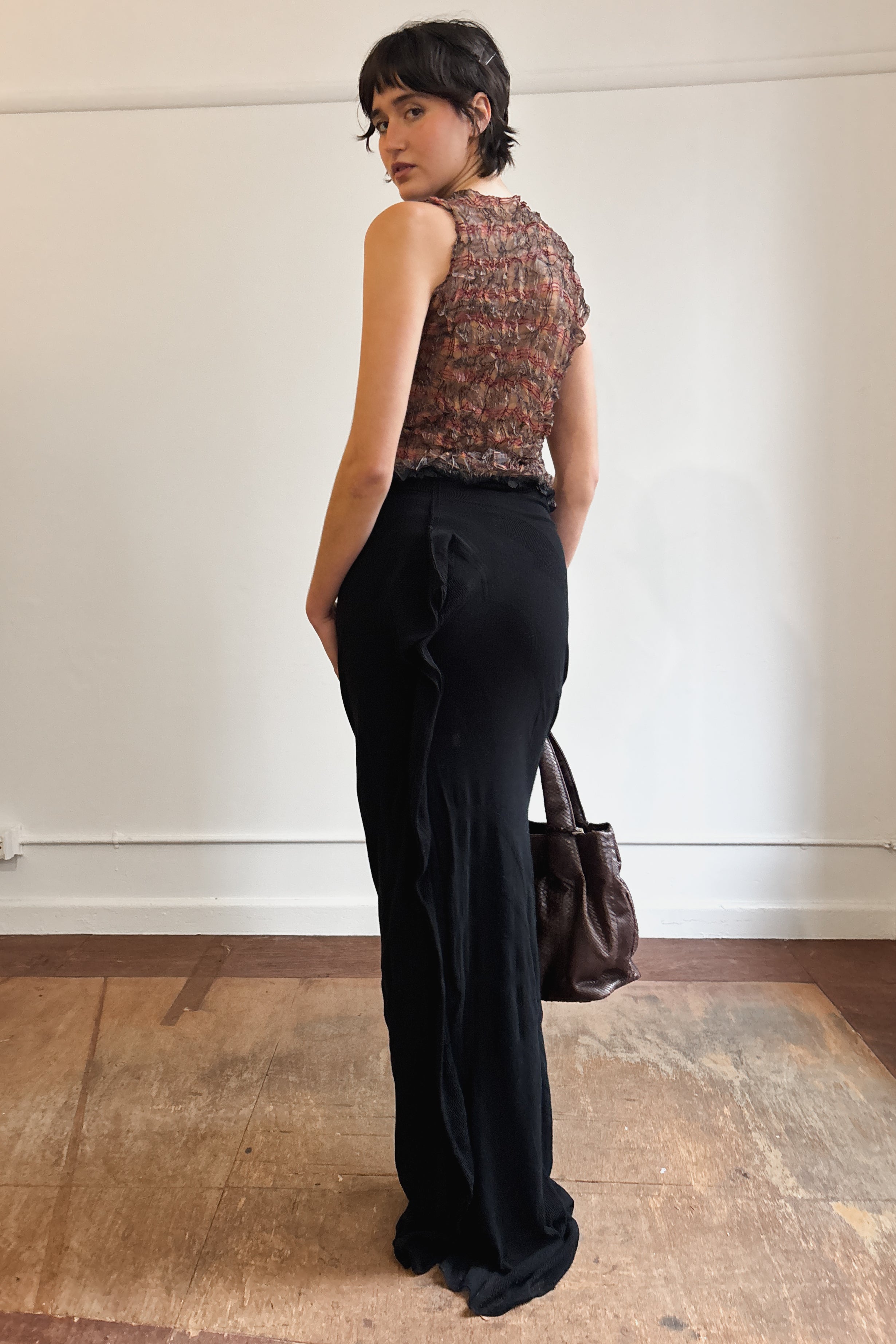 ISSEY MIYAKE SHEER TARTAN TOP