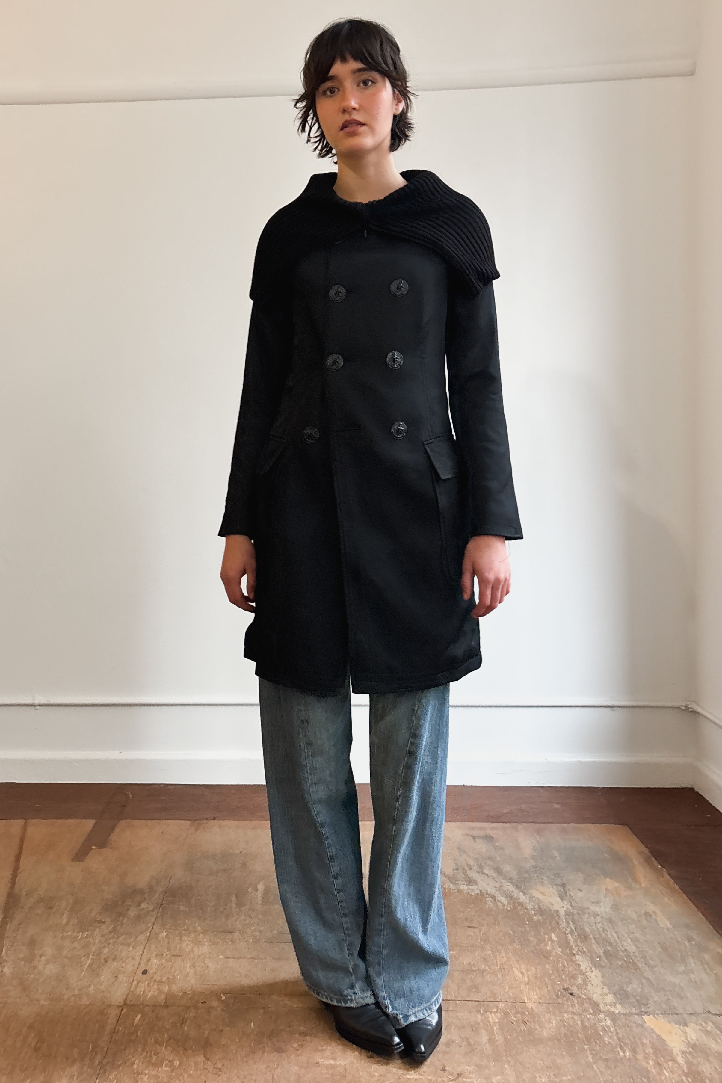 JEAN PAUL GAULTIER RIBBED LONG COAT