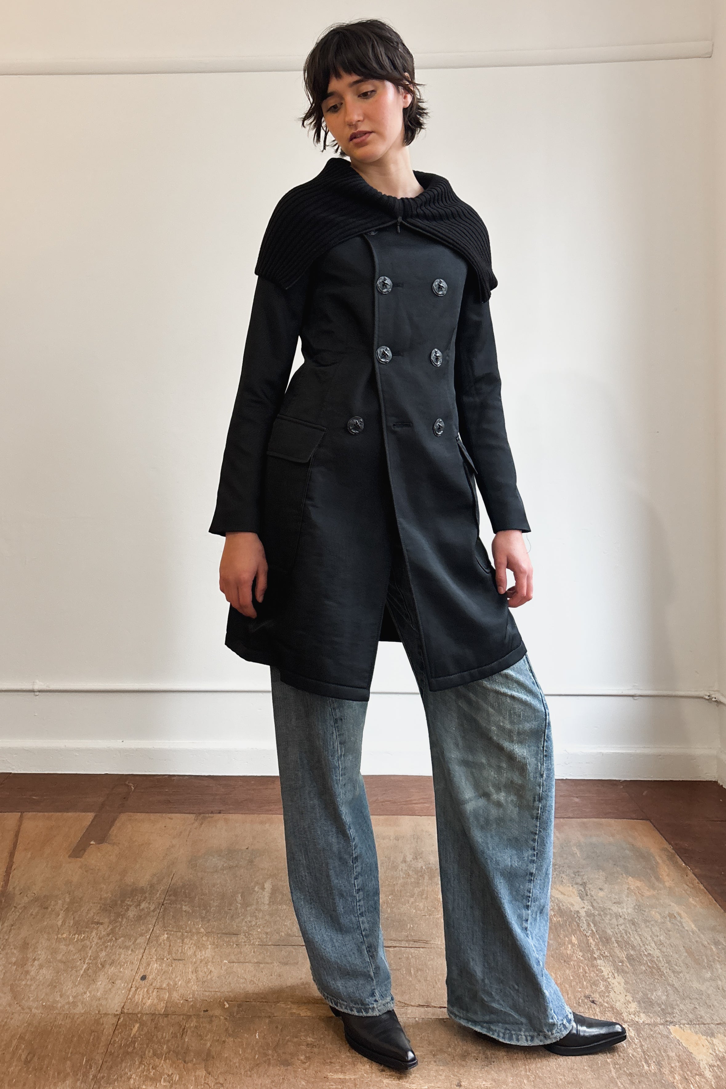 JEAN PAUL GAULTIER RIBBED LONG COAT