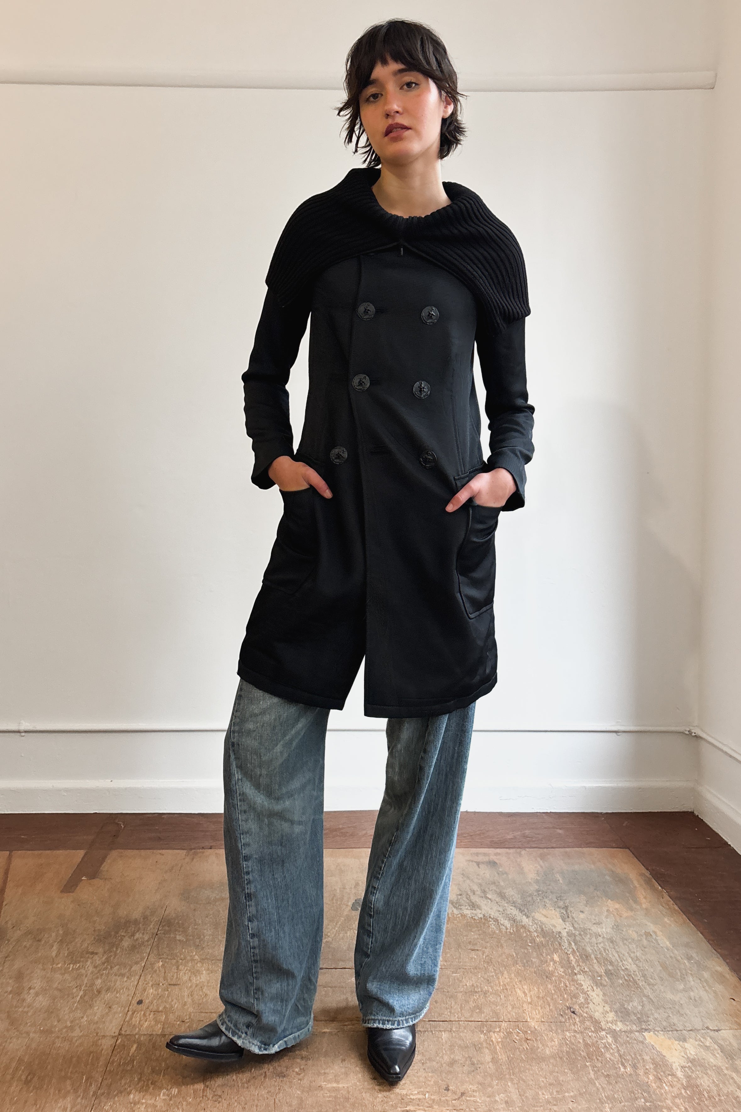 JEAN PAUL GAULTIER RIBBED LONG COAT