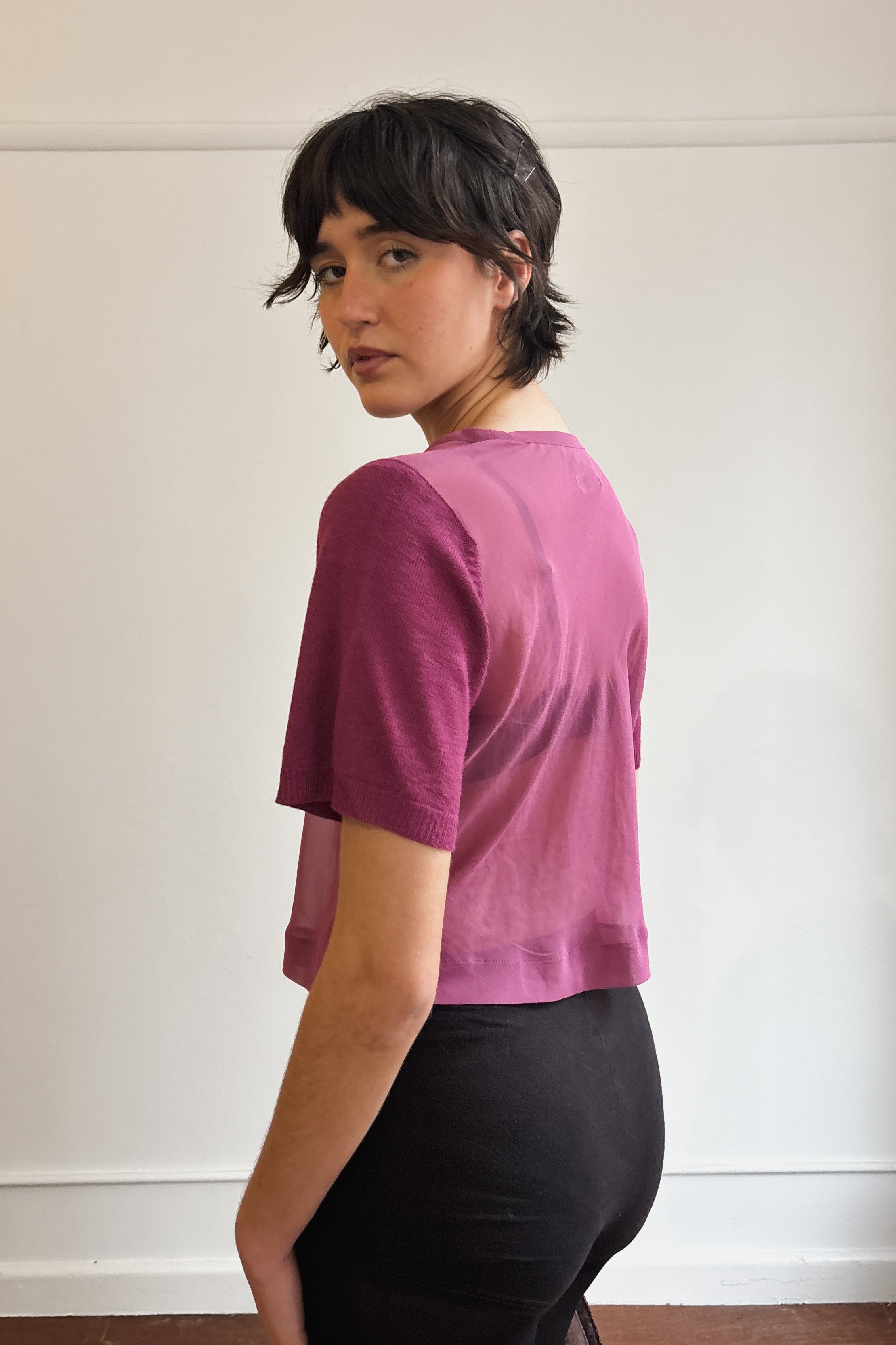 COMME DES GARÇONS ROBE DE CHAMBRE SHEER TOP