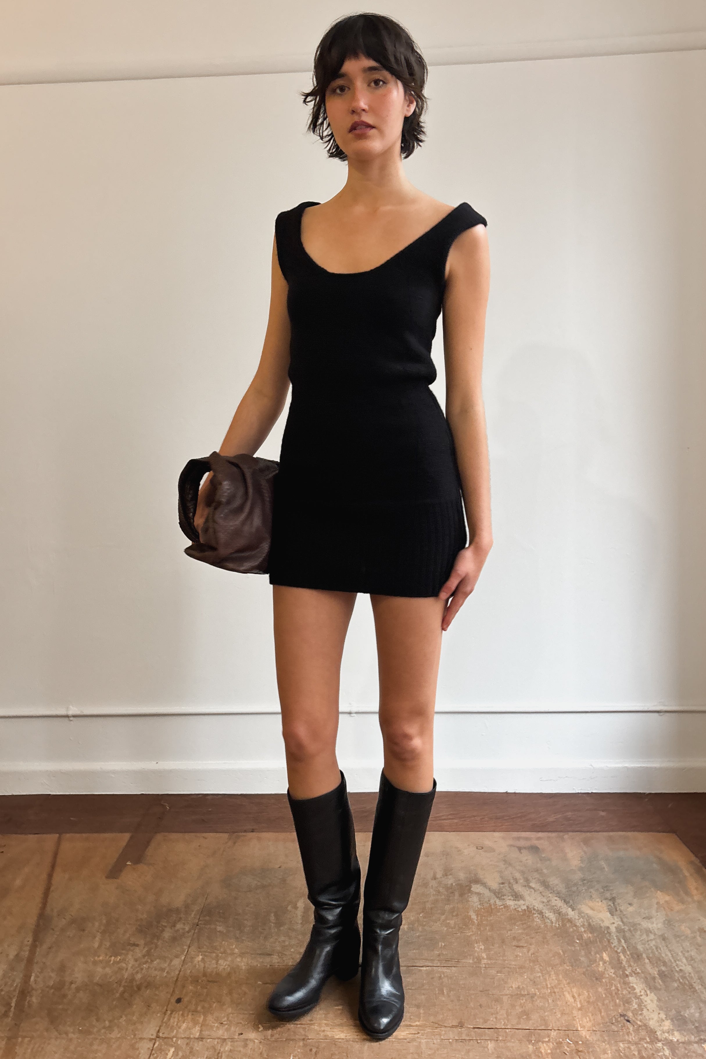 ANNA MOLINARI KNIT MINI DRESS