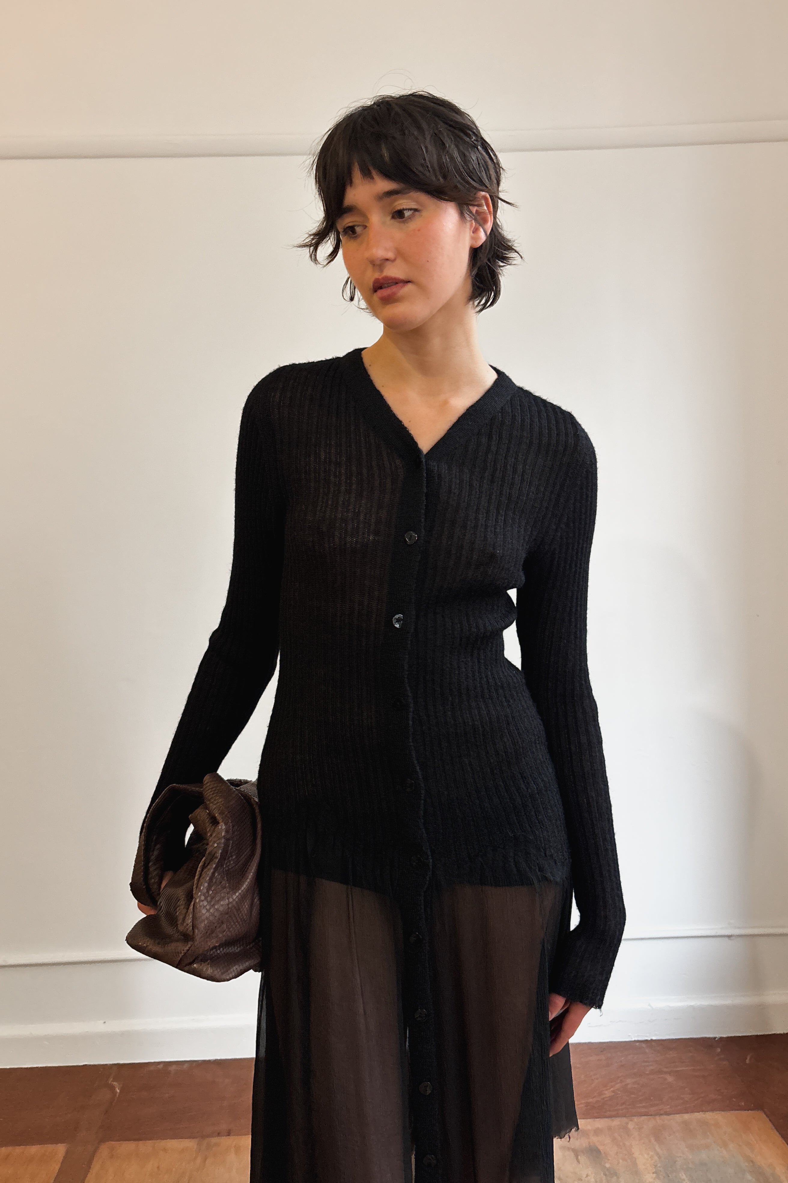 JEAN PAUL GAULTIER RIBBED LONG SLEEVE DRESS