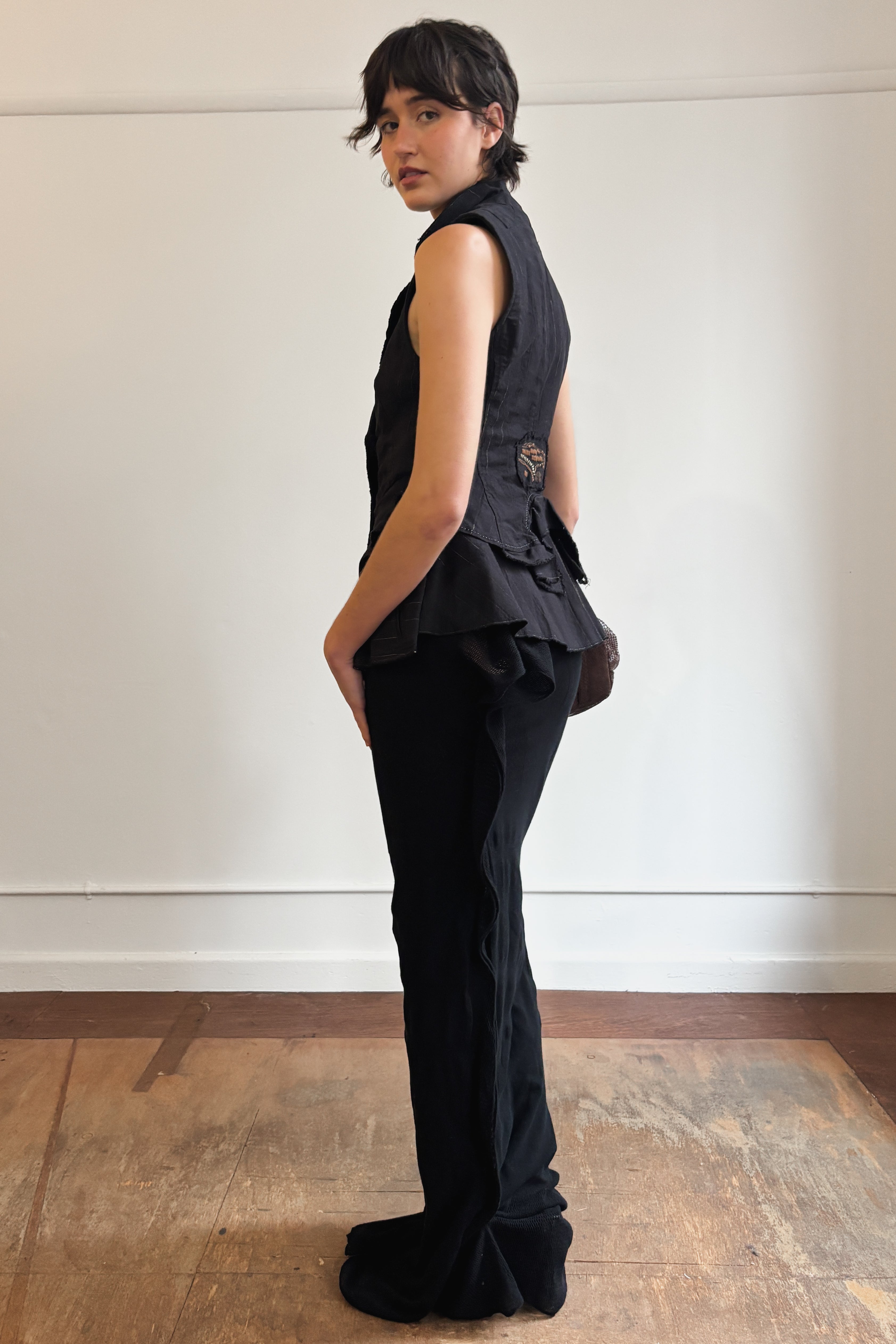 MARITHE FRANCOIS GIRBAUD PINSTRIPE TAILORED VEST