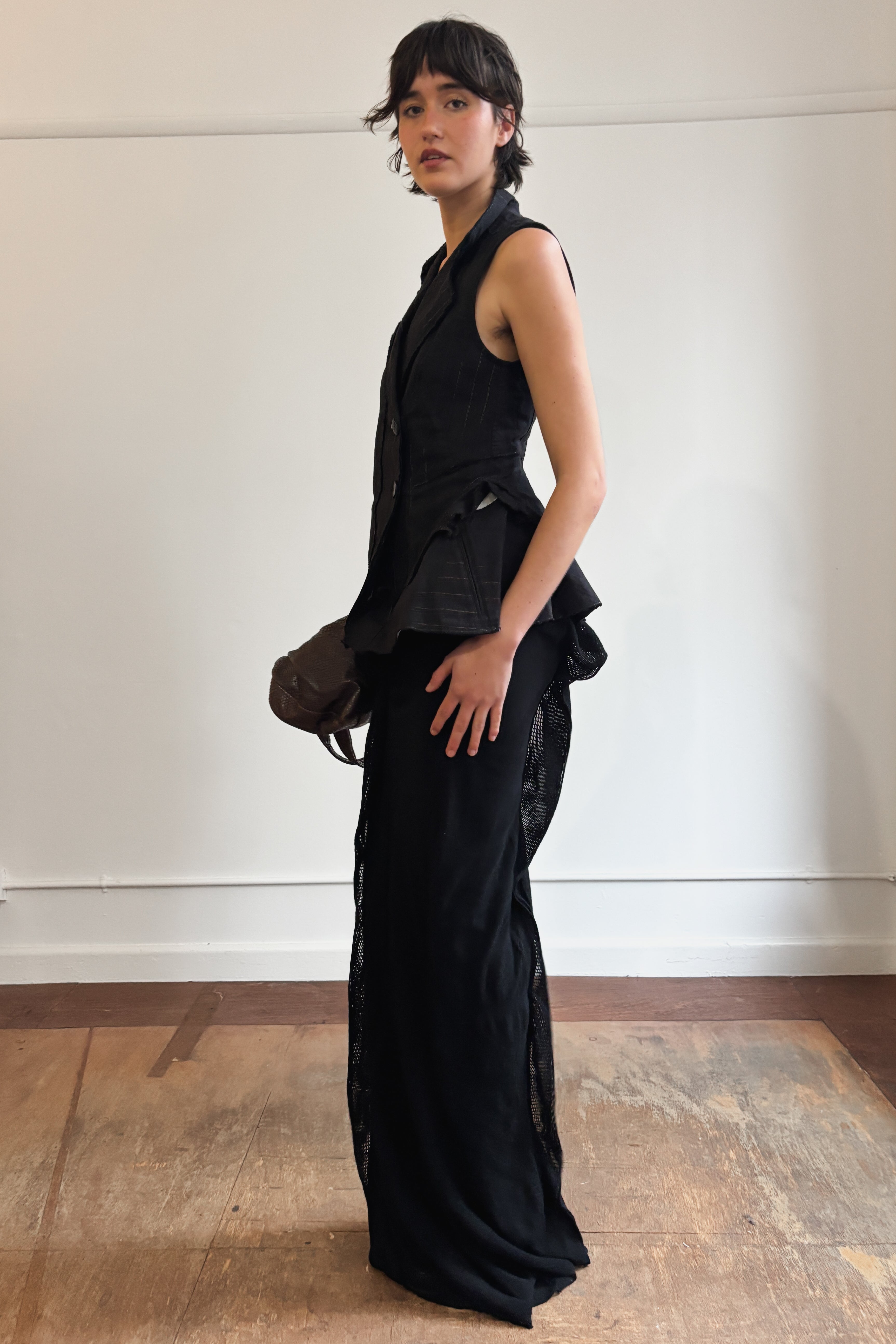 MARITHE FRANCOIS GIRBAUD PINSTRIPE TAILORED VEST