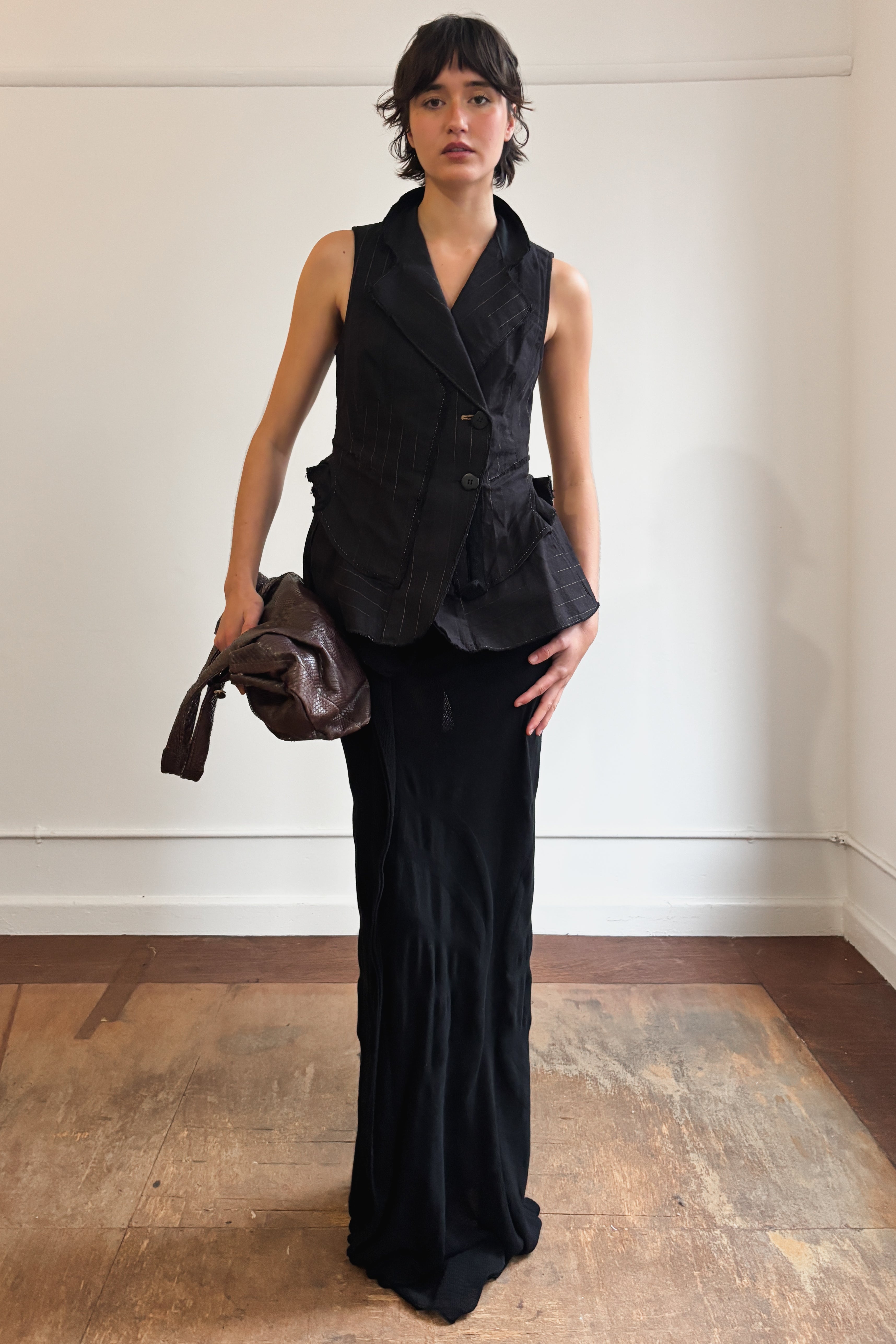 MARITHE FRANCOIS GIRBAUD PINSTRIPE TAILORED VEST