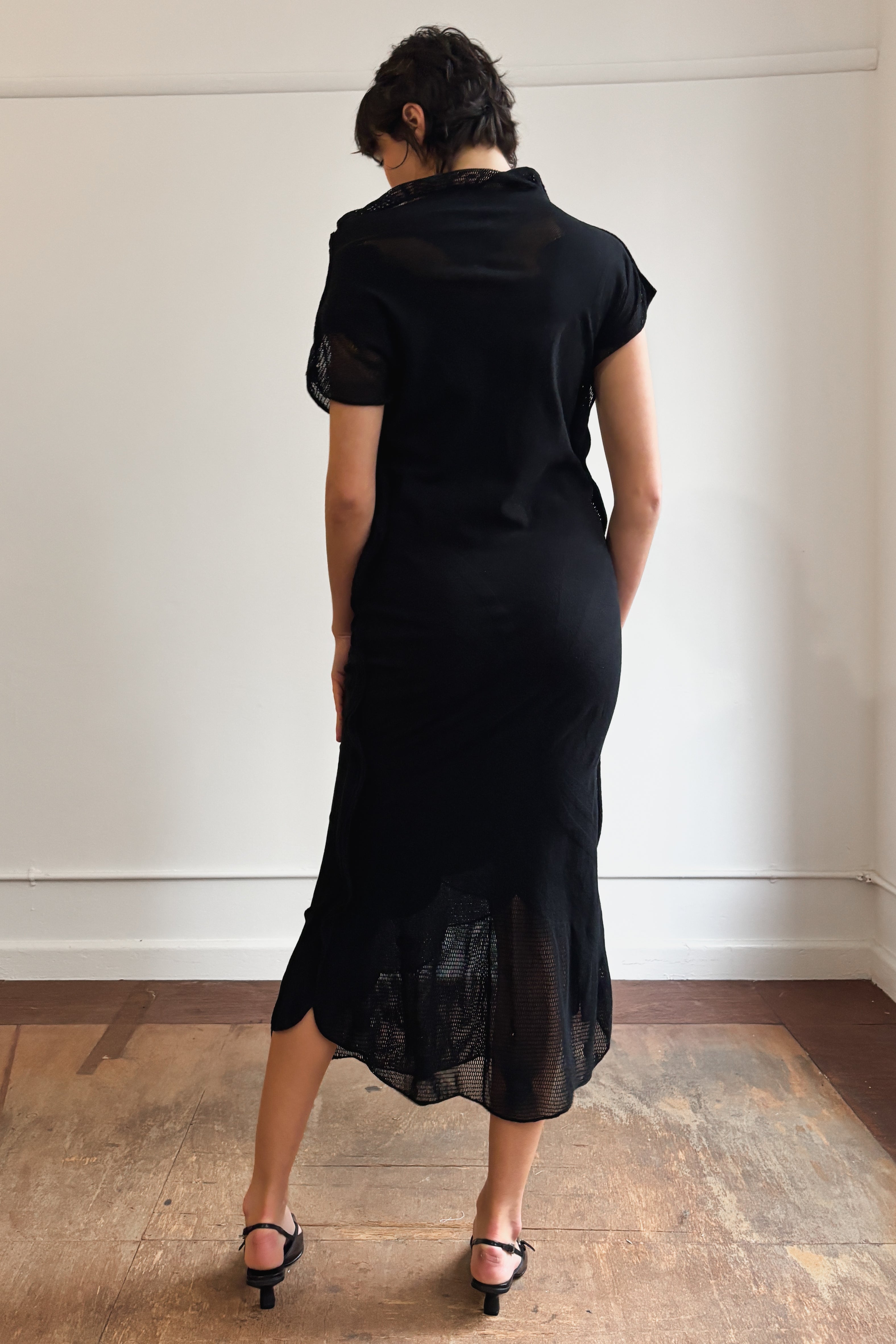 ISSEY MIYAKE FETE PANELLED MESH DRESS