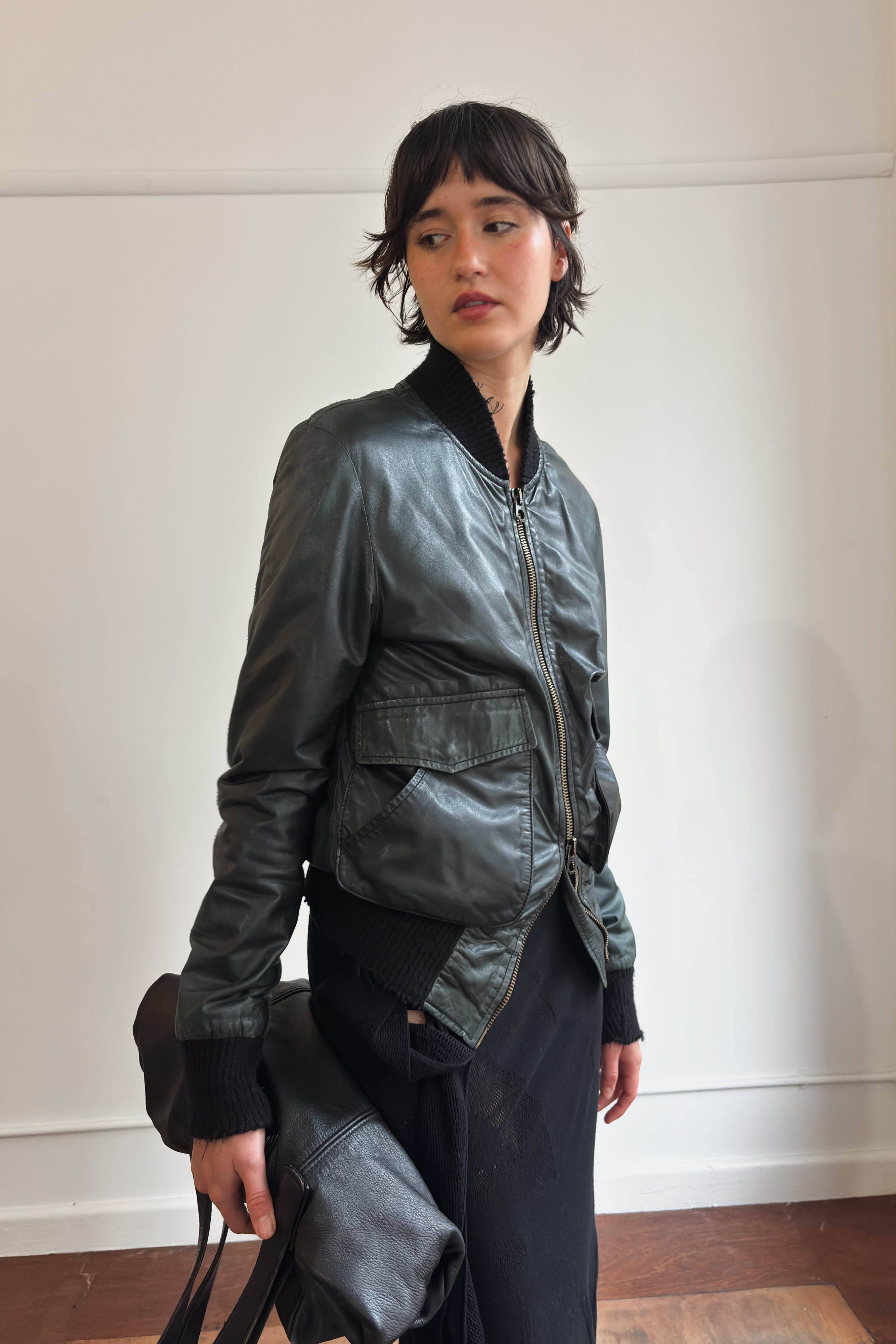 GIORGIO BRATO LEATHER BOMBER JACKET