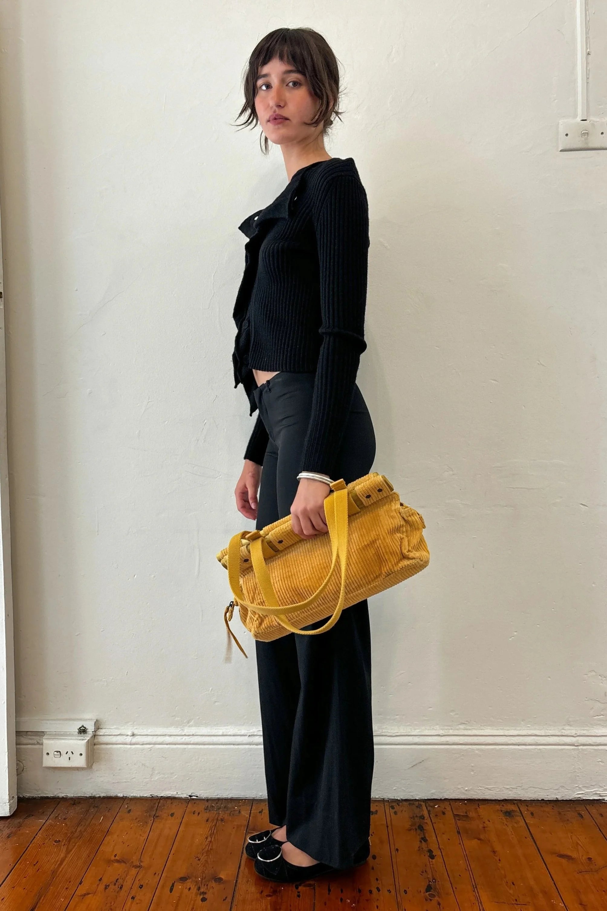 JEAN PAUL GAULTIER LOW-RISE BLACK TROUSERS