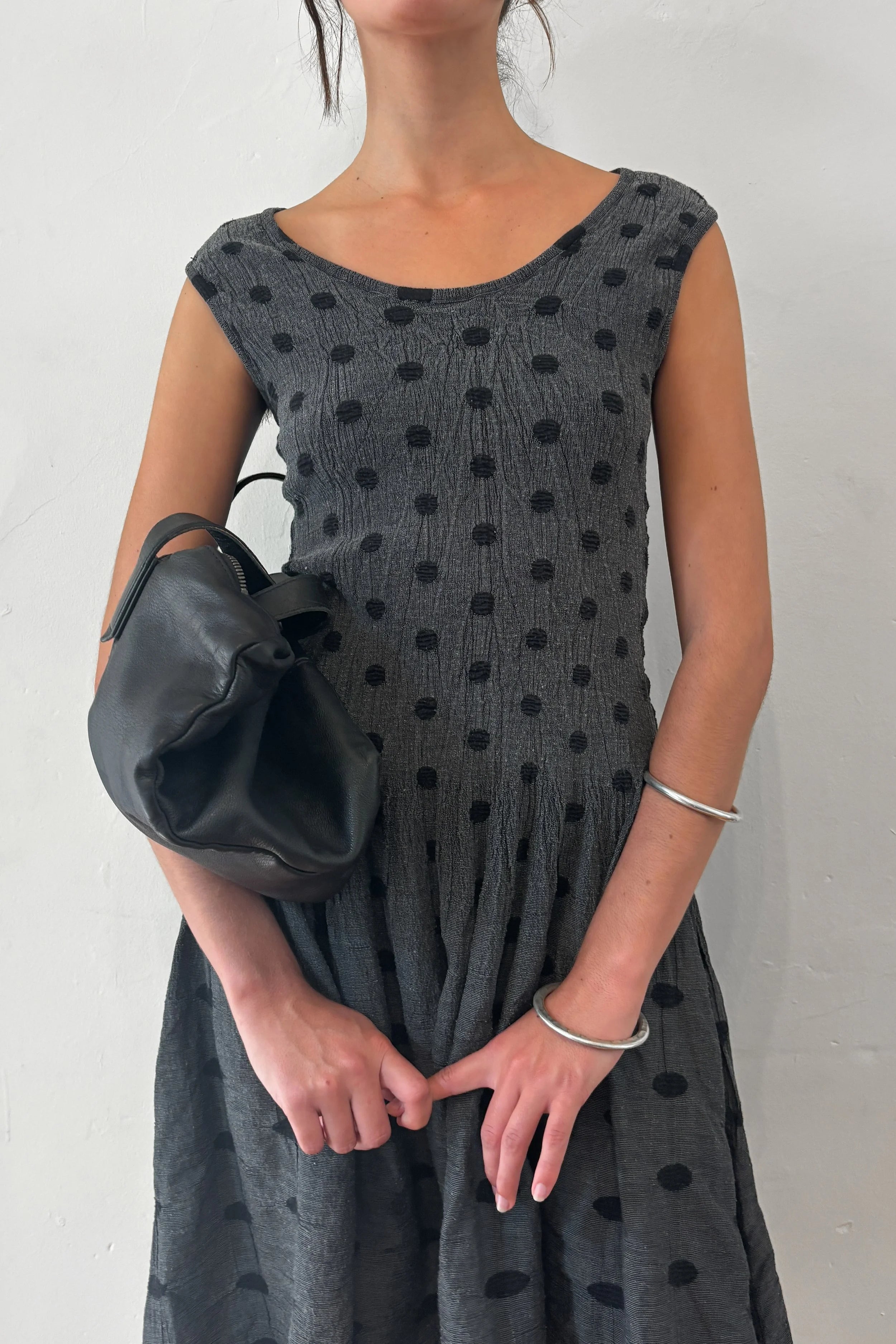 ISSEY MIYAKE ME POLKA DOT MIDI DRESS