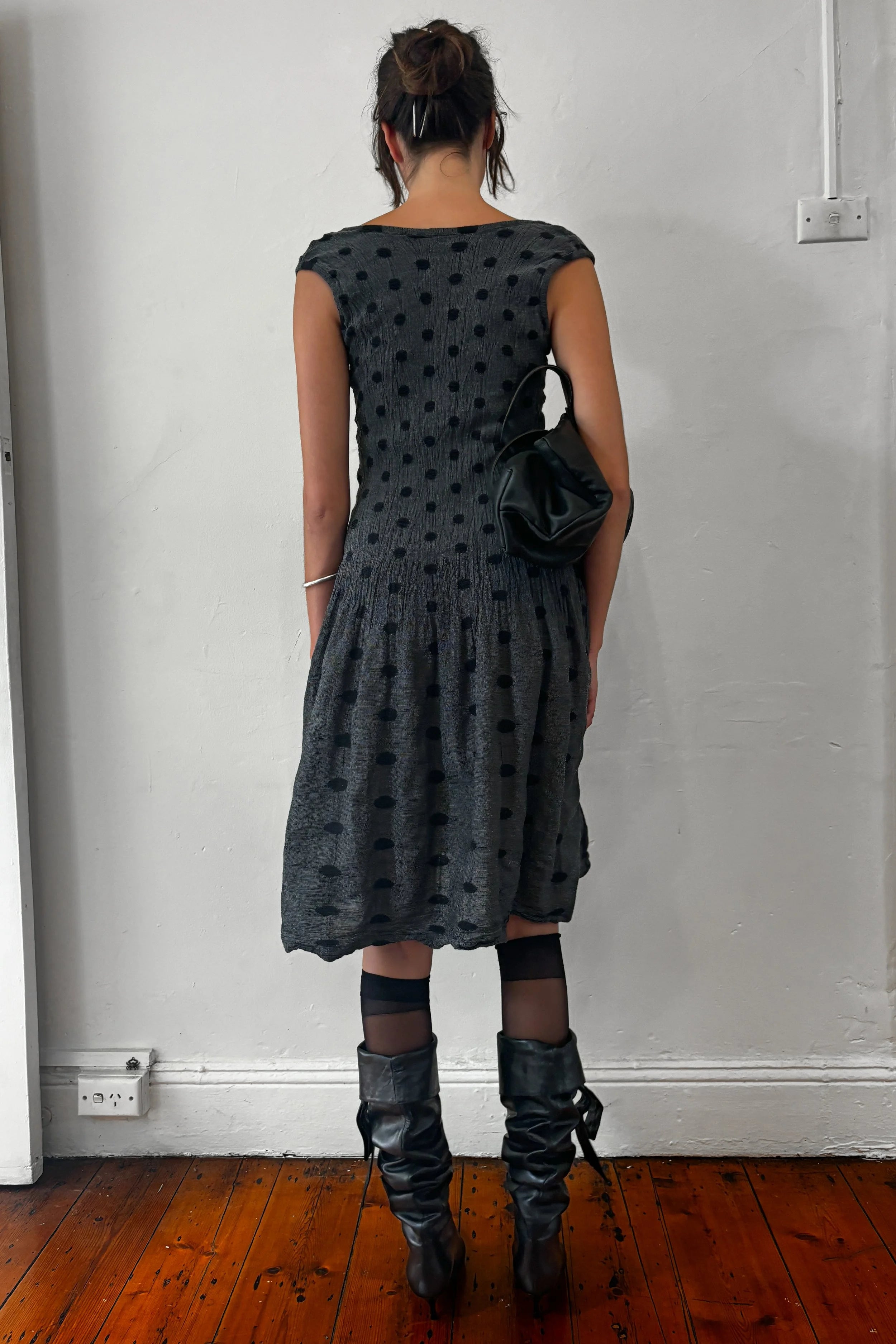ISSEY MIYAKE ME POLKA DOT MIDI DRESS