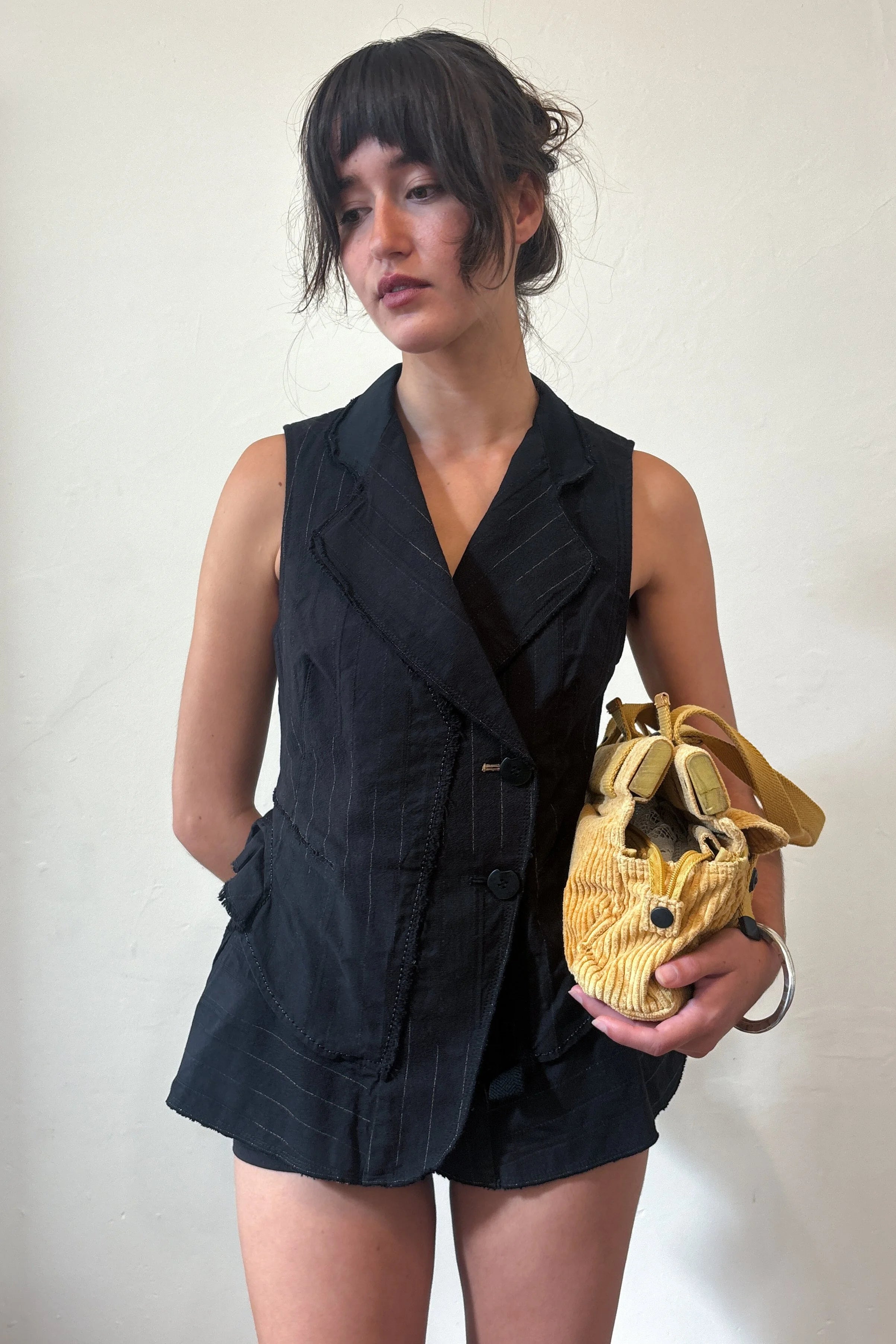 MARITHE FRANCOIS GIRBAUD PINSTRIPE TAILORED VEST