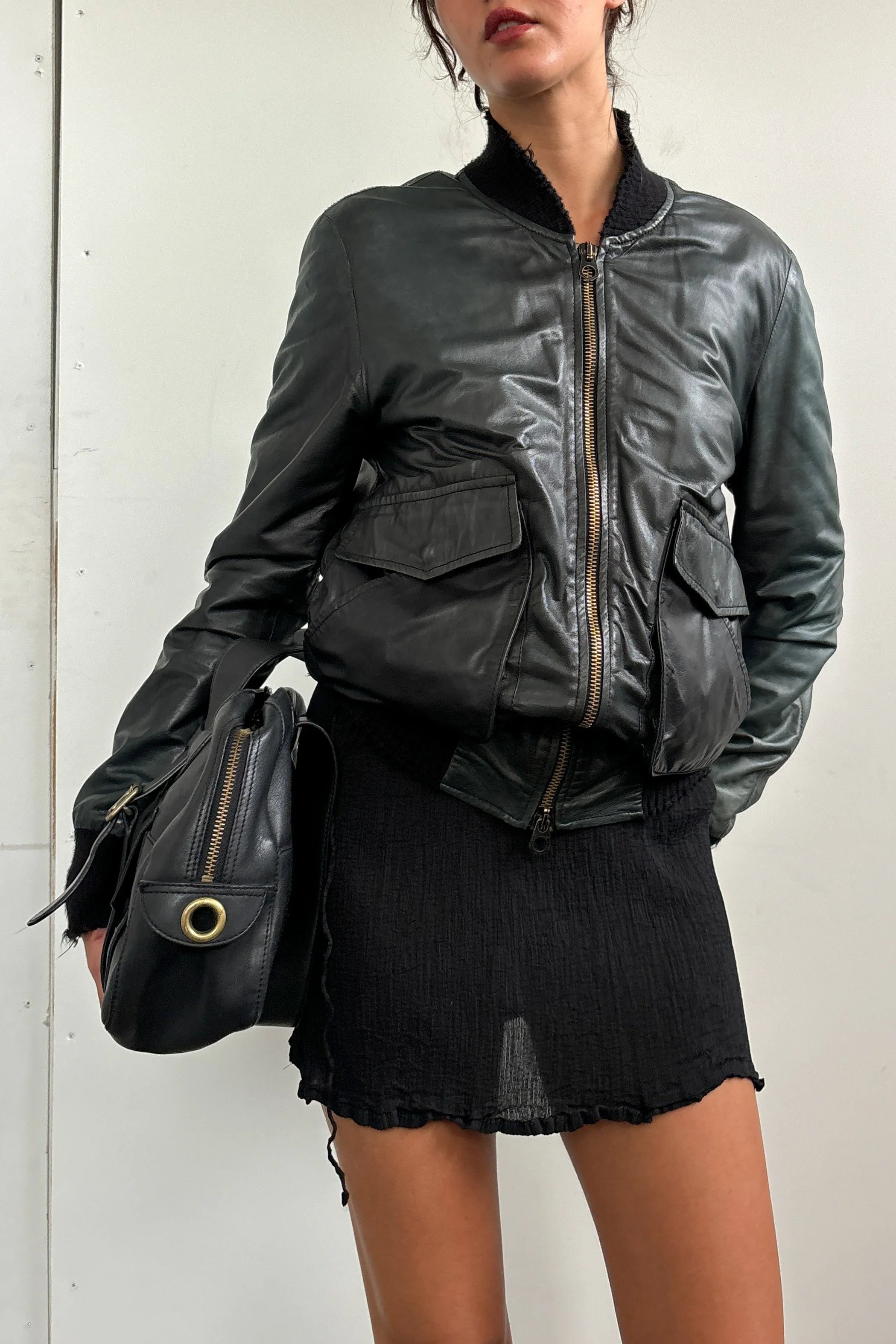 GIORGIO BRATO LEATHER BOMBER JACKET