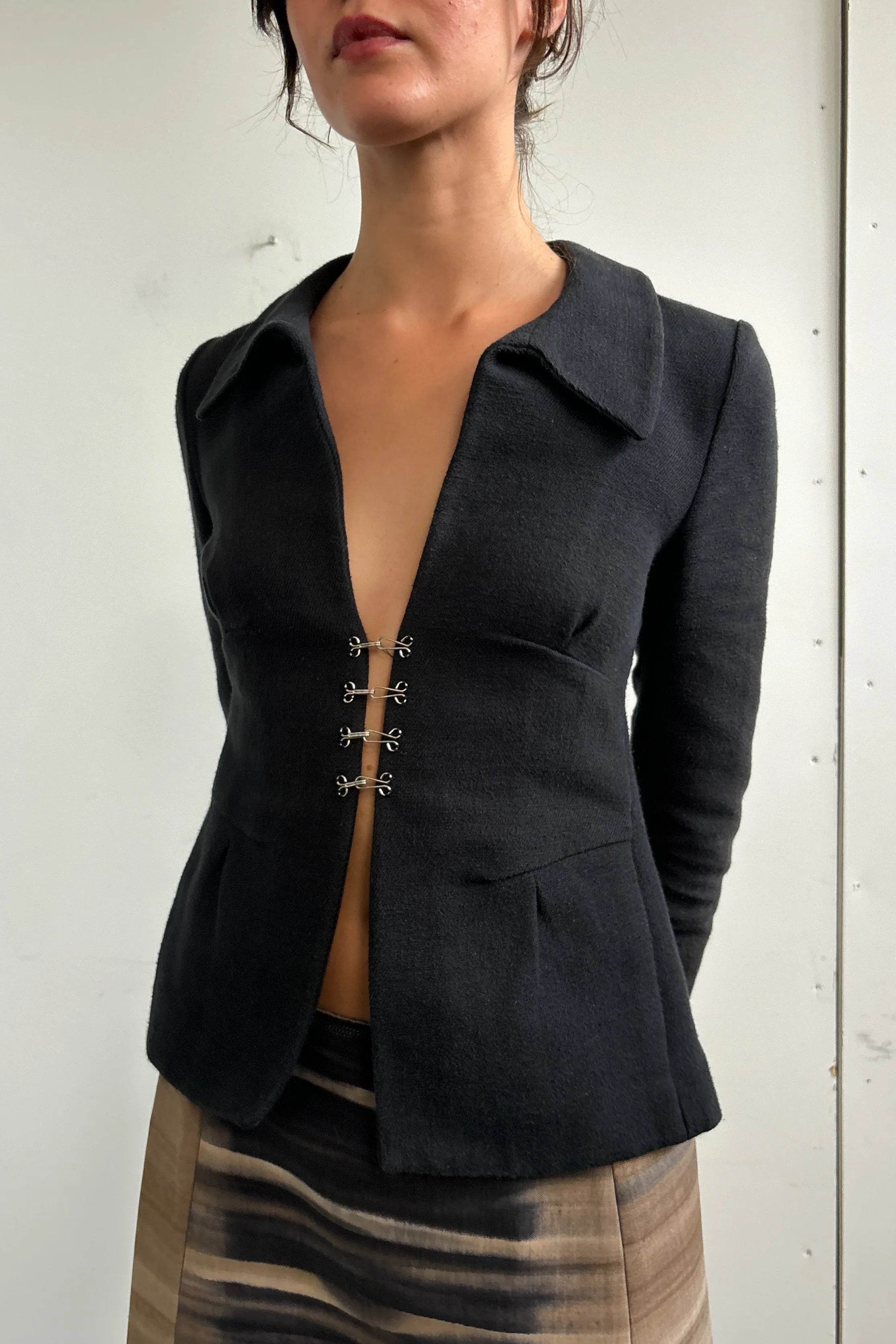 MARNI BLAZER WITH HOOK AND EYE FASTENING