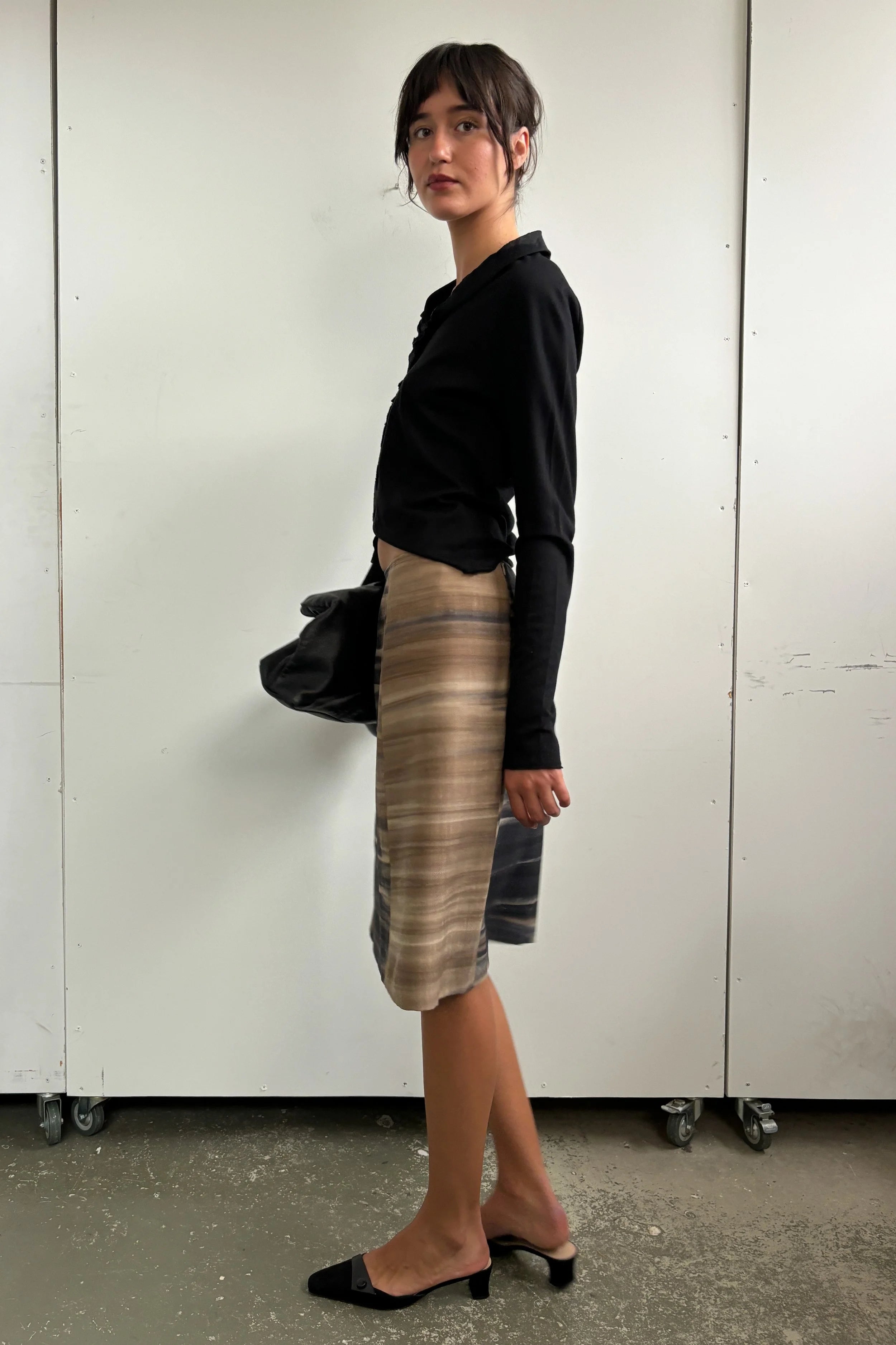 ISSEY MIYAKE ASYMMETRICAL LONG SLEEVE TOP