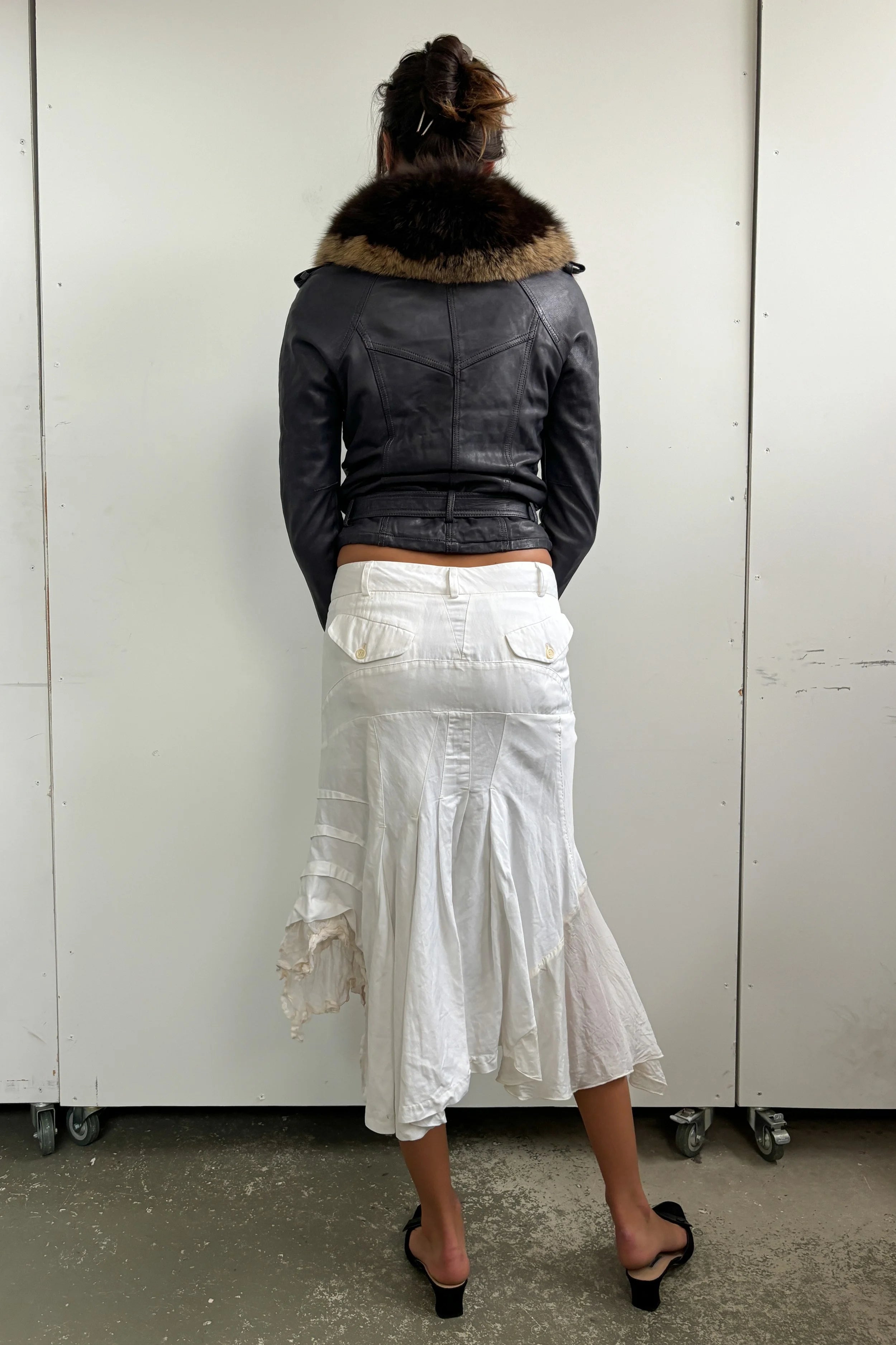 MARITHE FRANCOIS GIRBAUD ASYM MIDI SKIRT