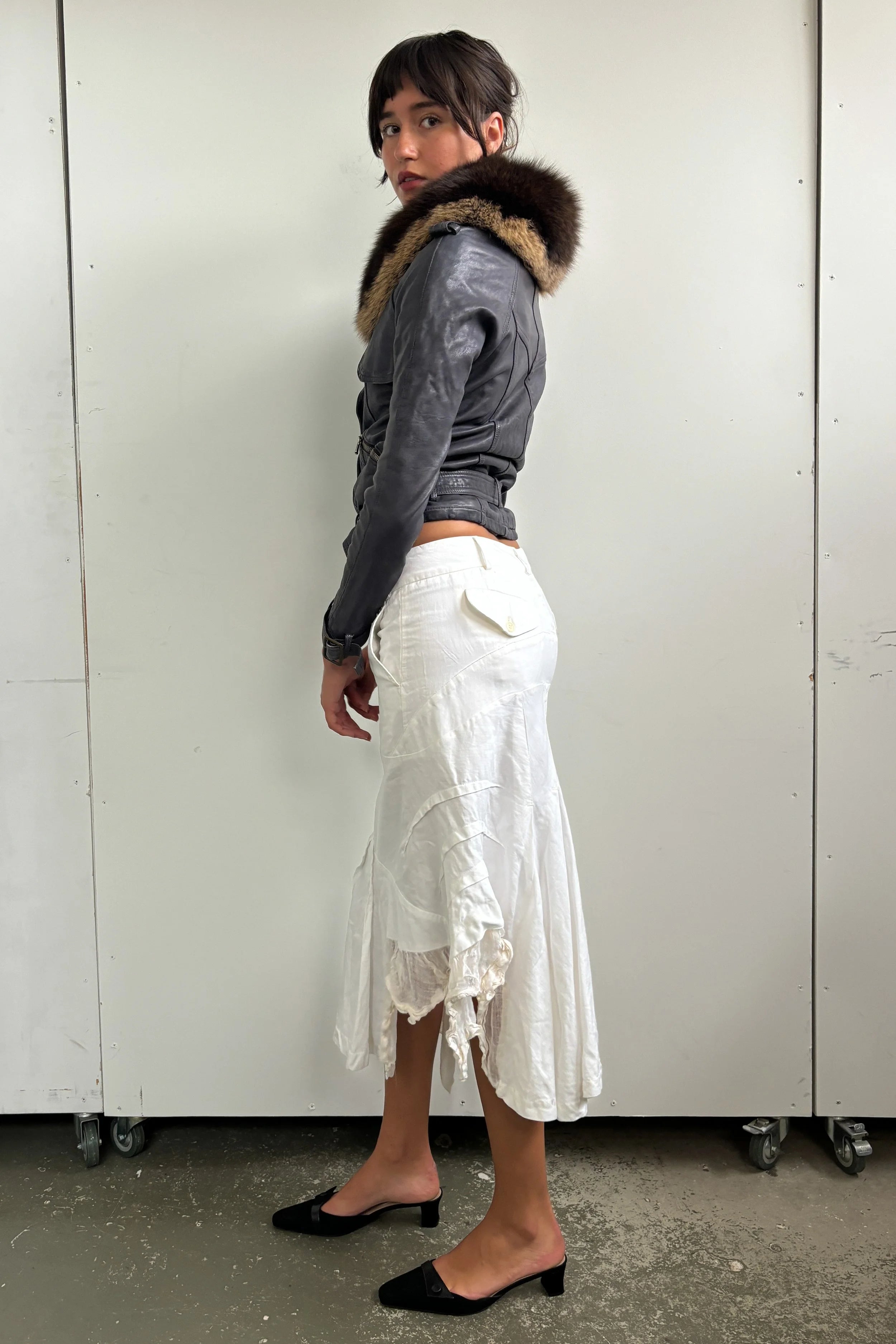MARITHE FRANCOIS GIRBAUD ASYM MIDI SKIRT
