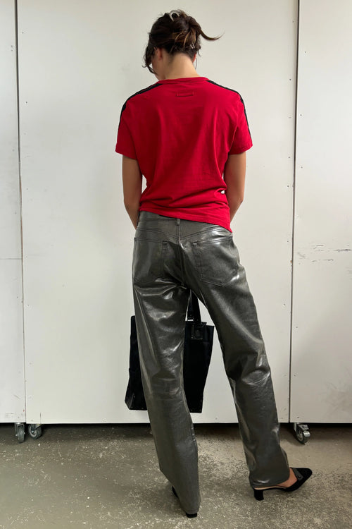 90'S CALVIN KLEIN SILVER COATED JEANS