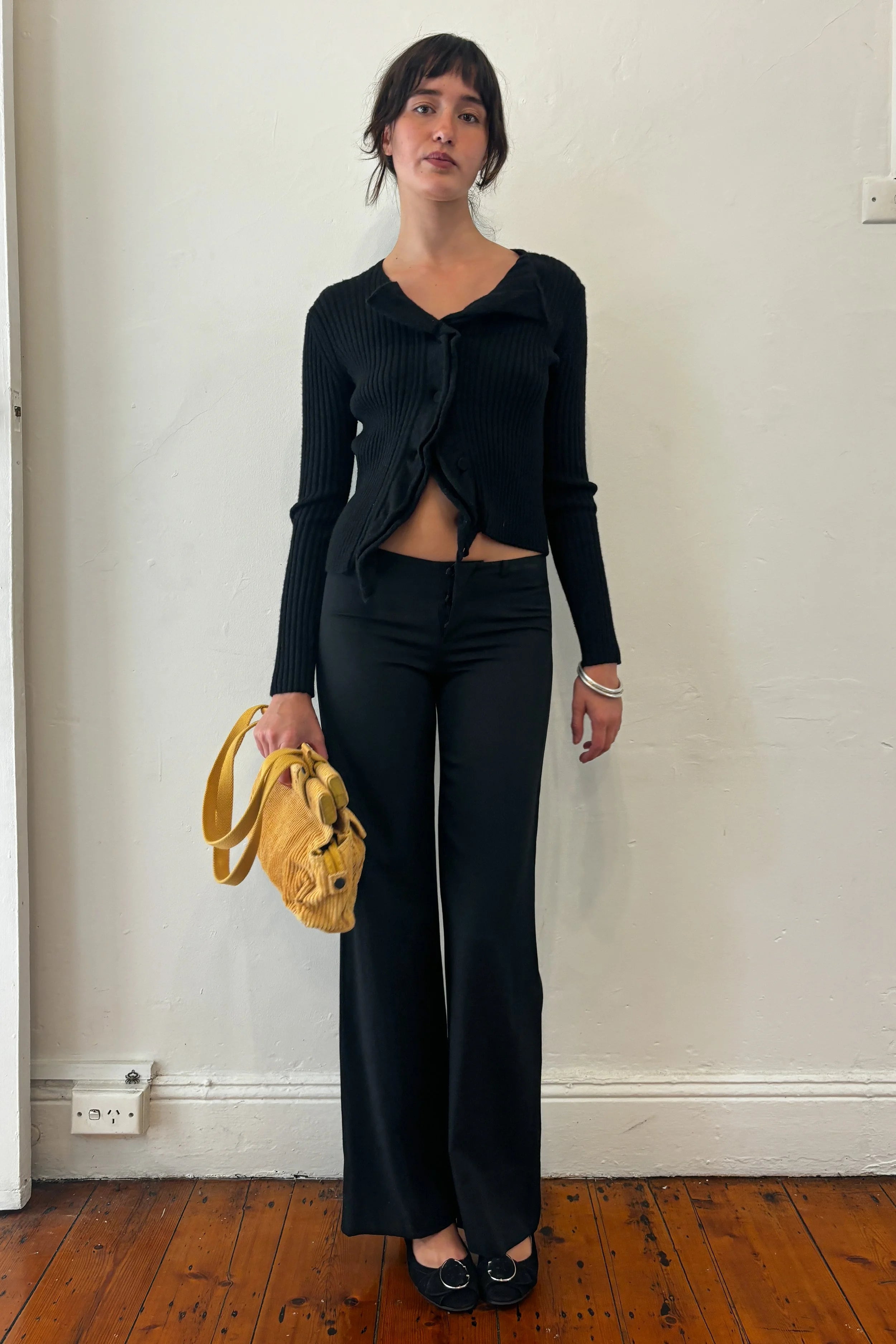 JEAN PAUL GAULTIER LOW-RISE BLACK TROUSERS