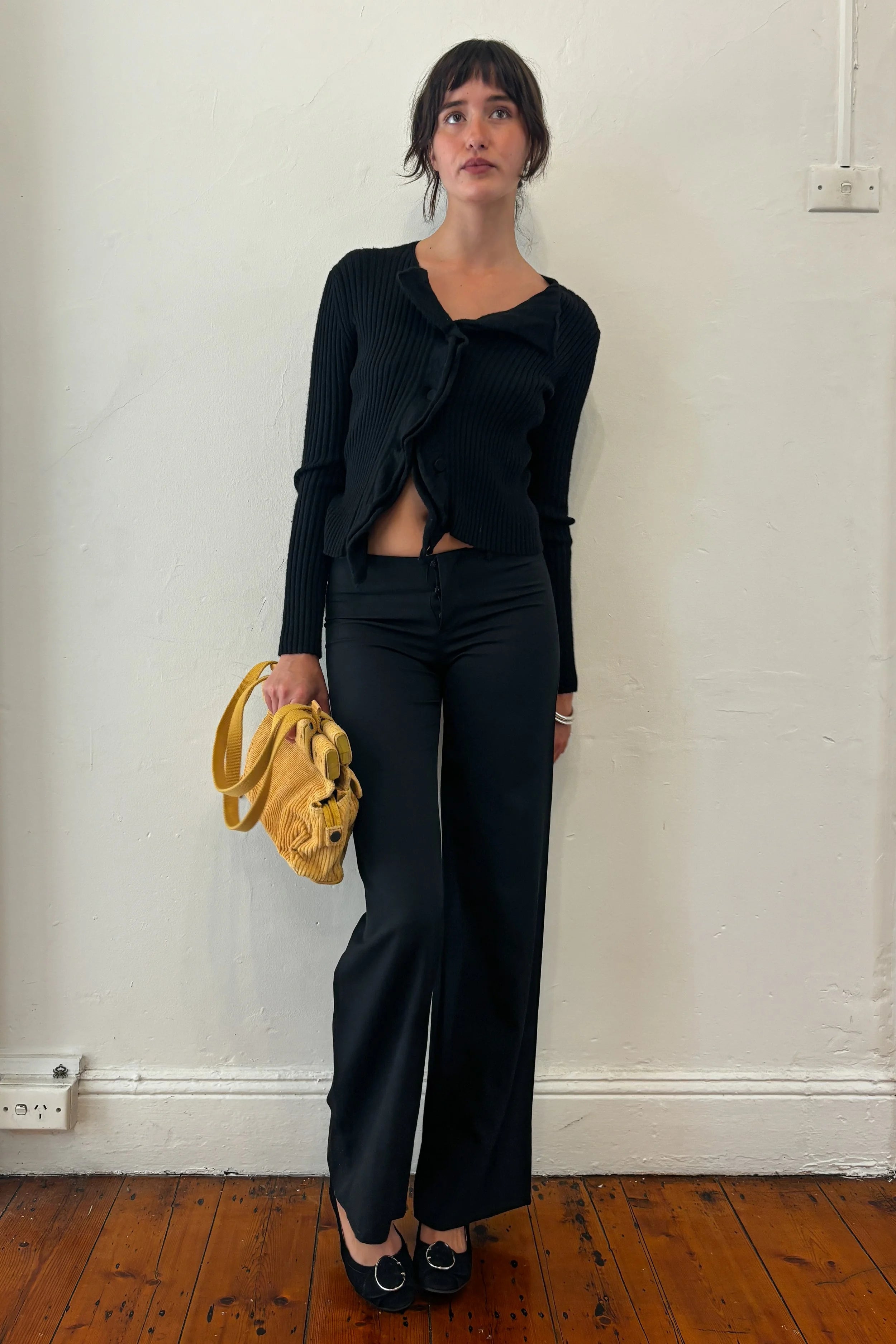 JEAN PAUL GAULTIER LOW-RISE BLACK TROUSERS