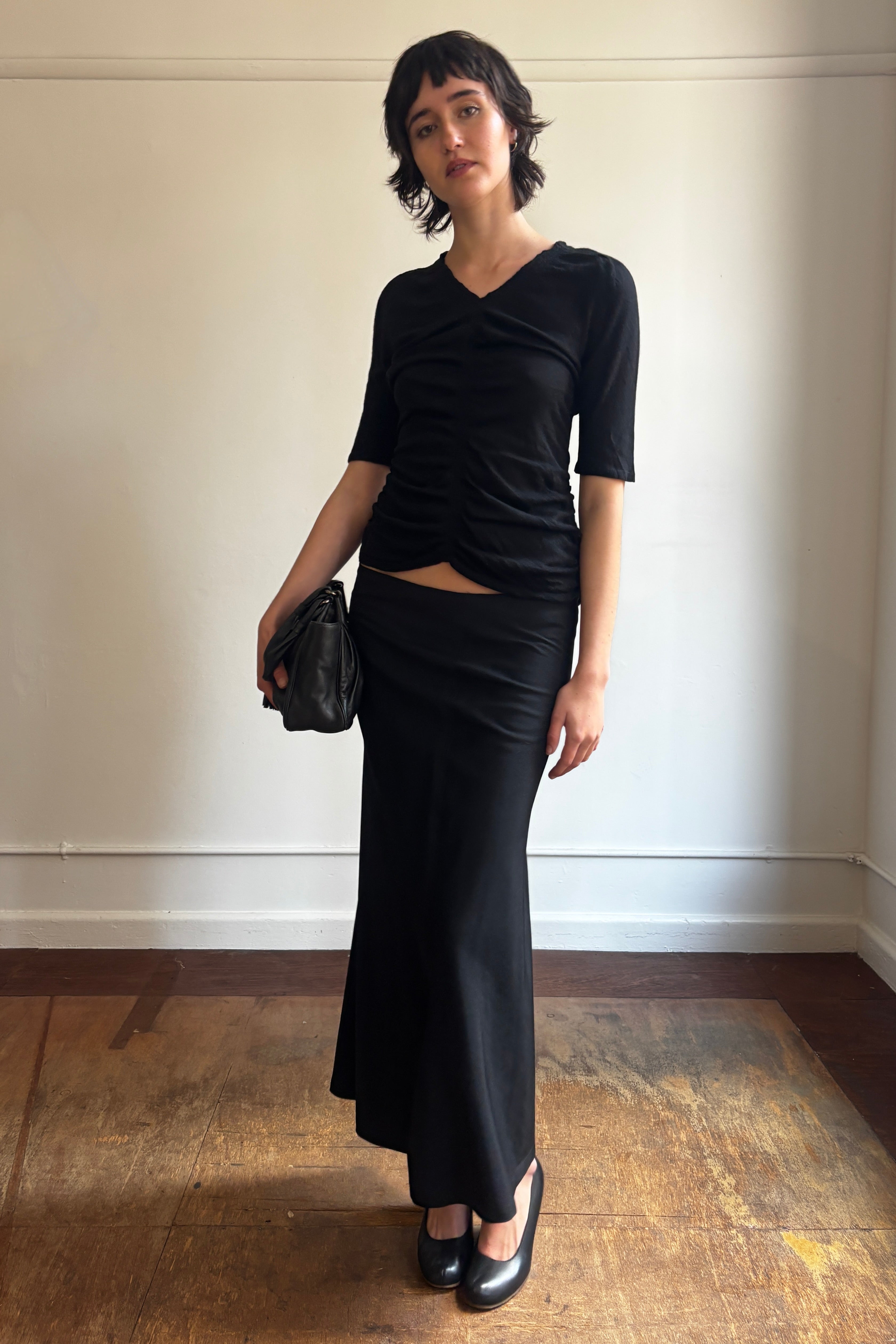ISSEY MIYAKE HAAT RUCHED KNIT TOP