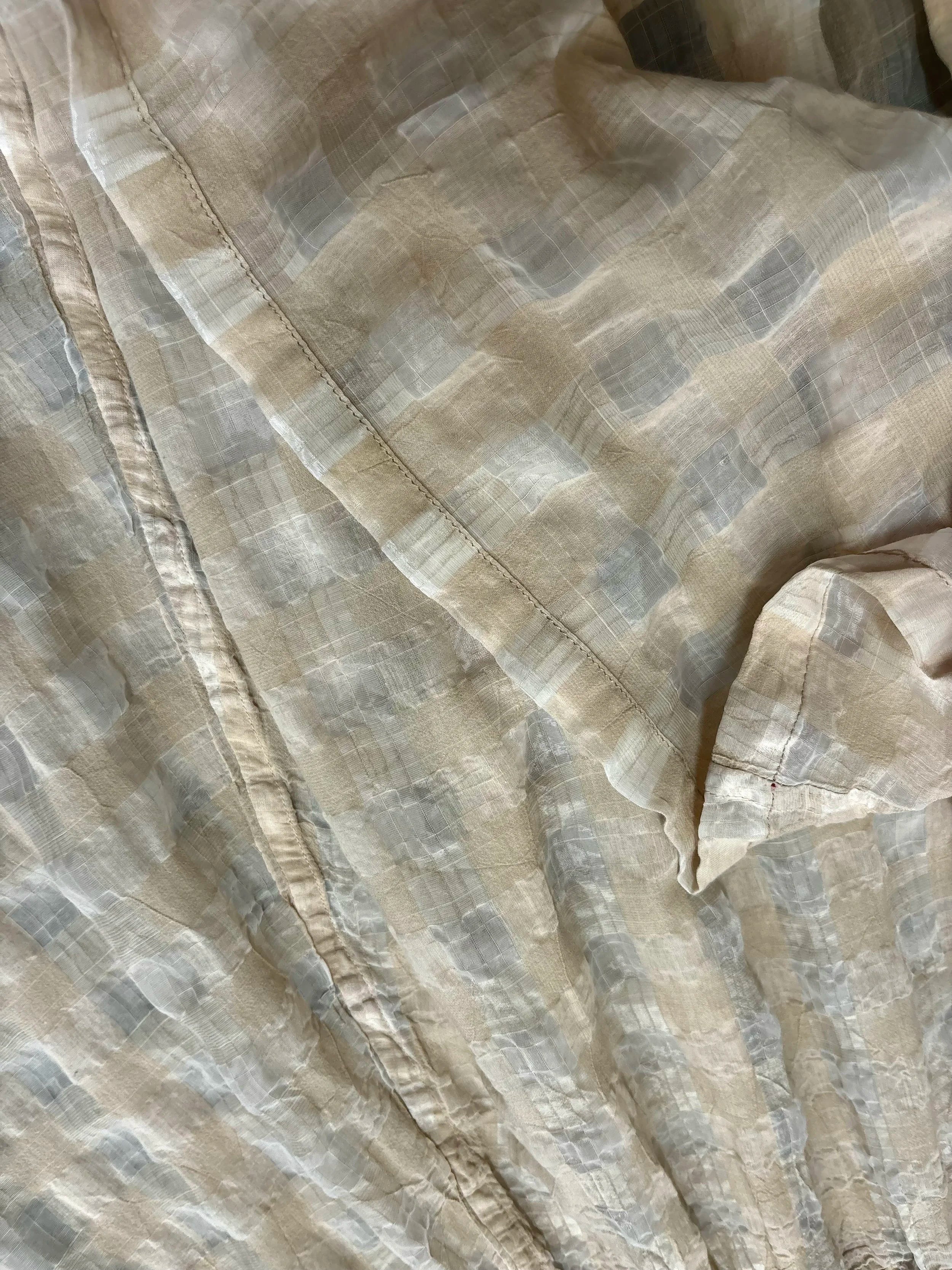 ISSEY MIYAKE SHEER CHECK MIDI SKIRT