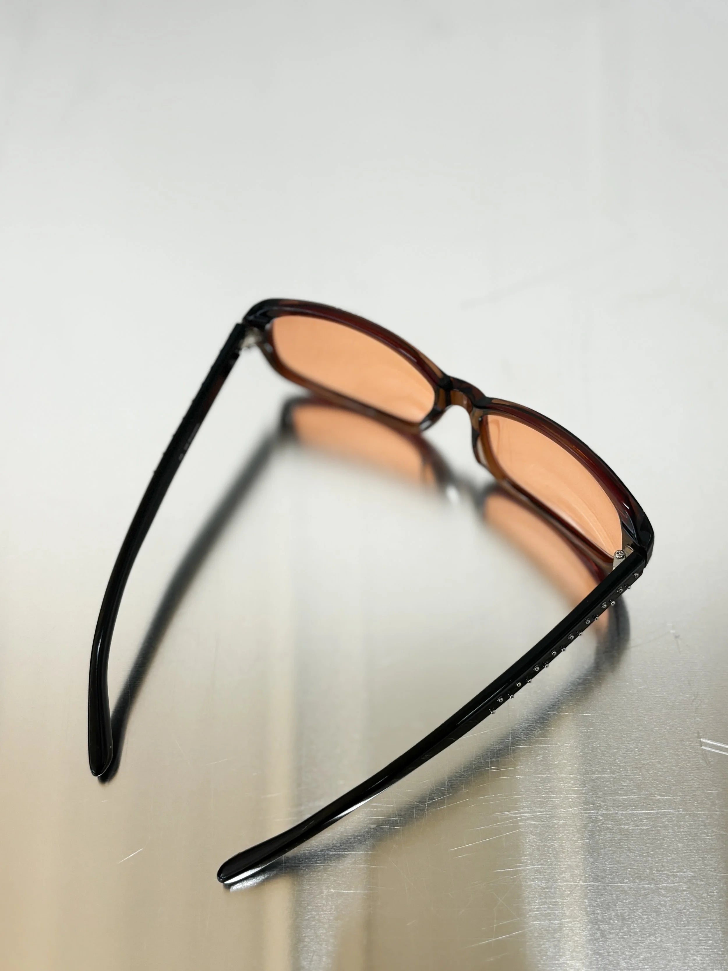 JEAN PAUL GAULTIER STUDDED BROWN SUNGLASSES