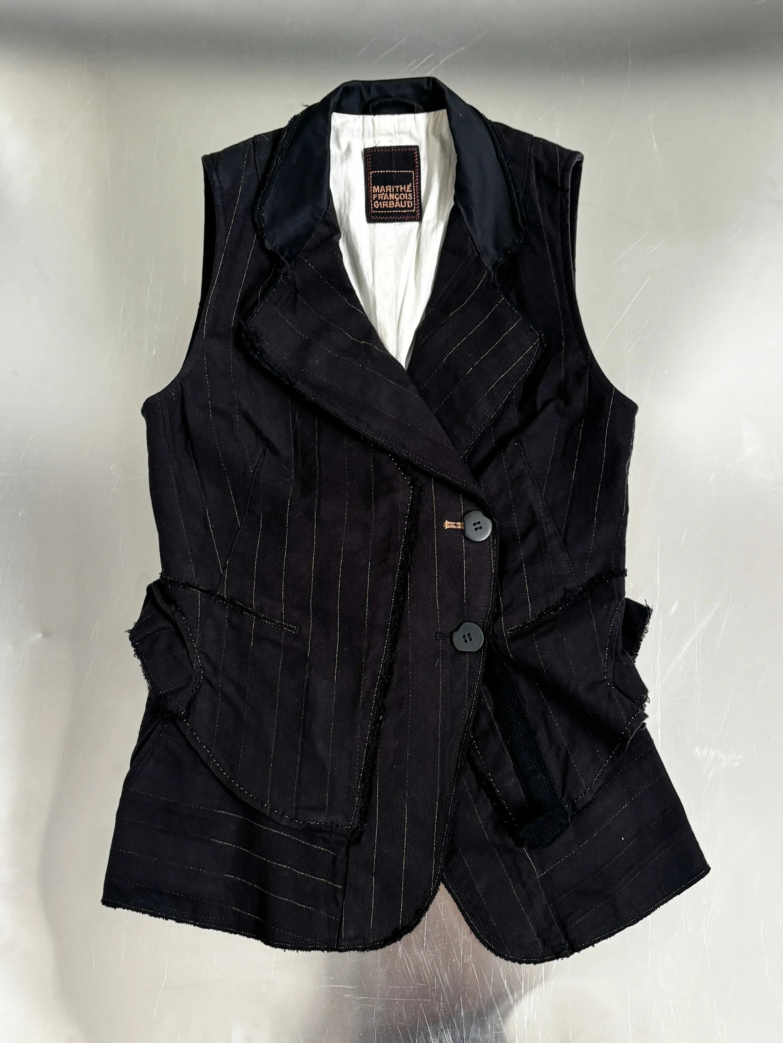 MARITHE FRANCOIS GIRBAUD PINSTRIPE TAILORED VEST
