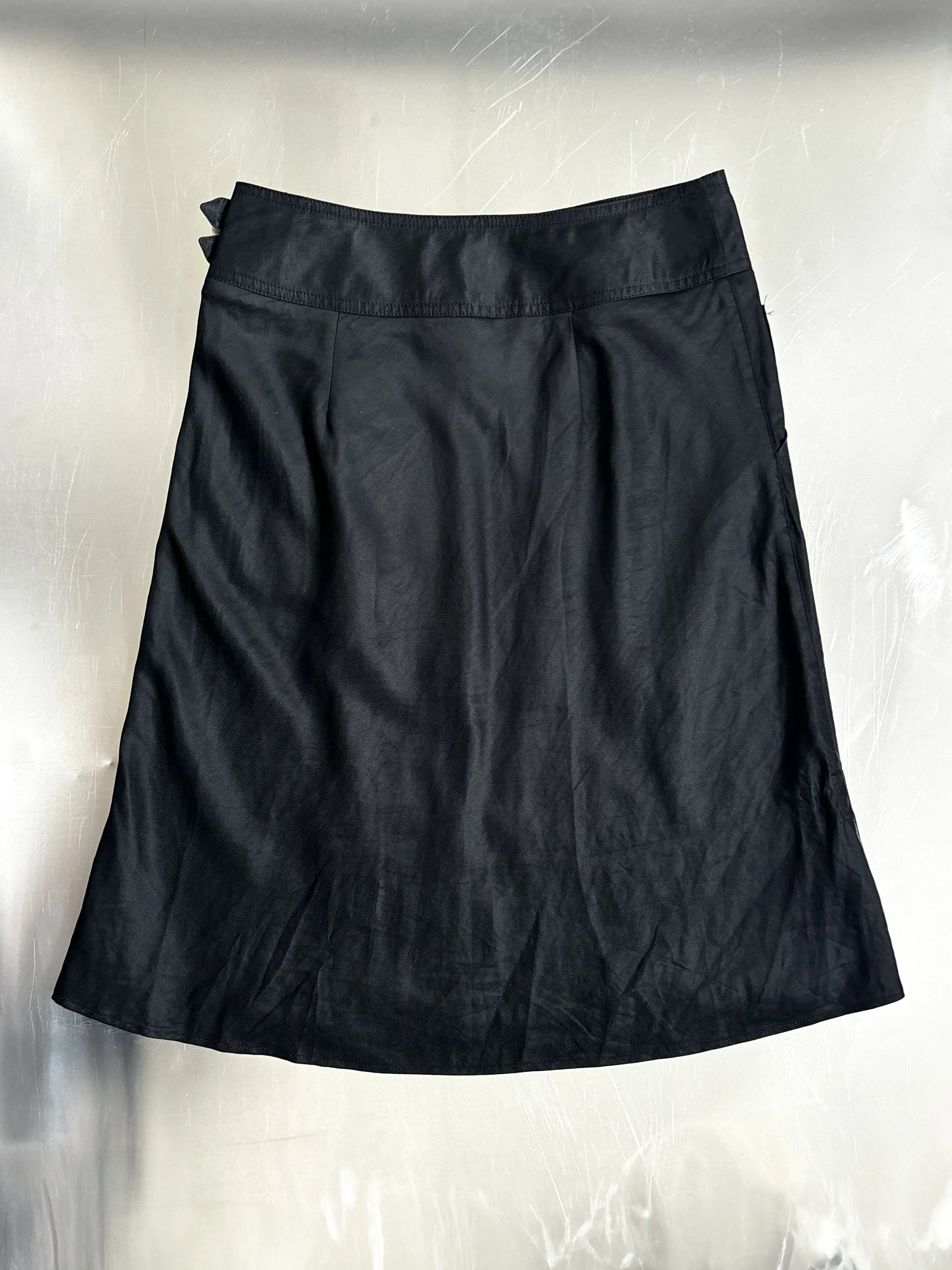 COSTUME NATIONAL WAXED COTTON BELTED SKIRT