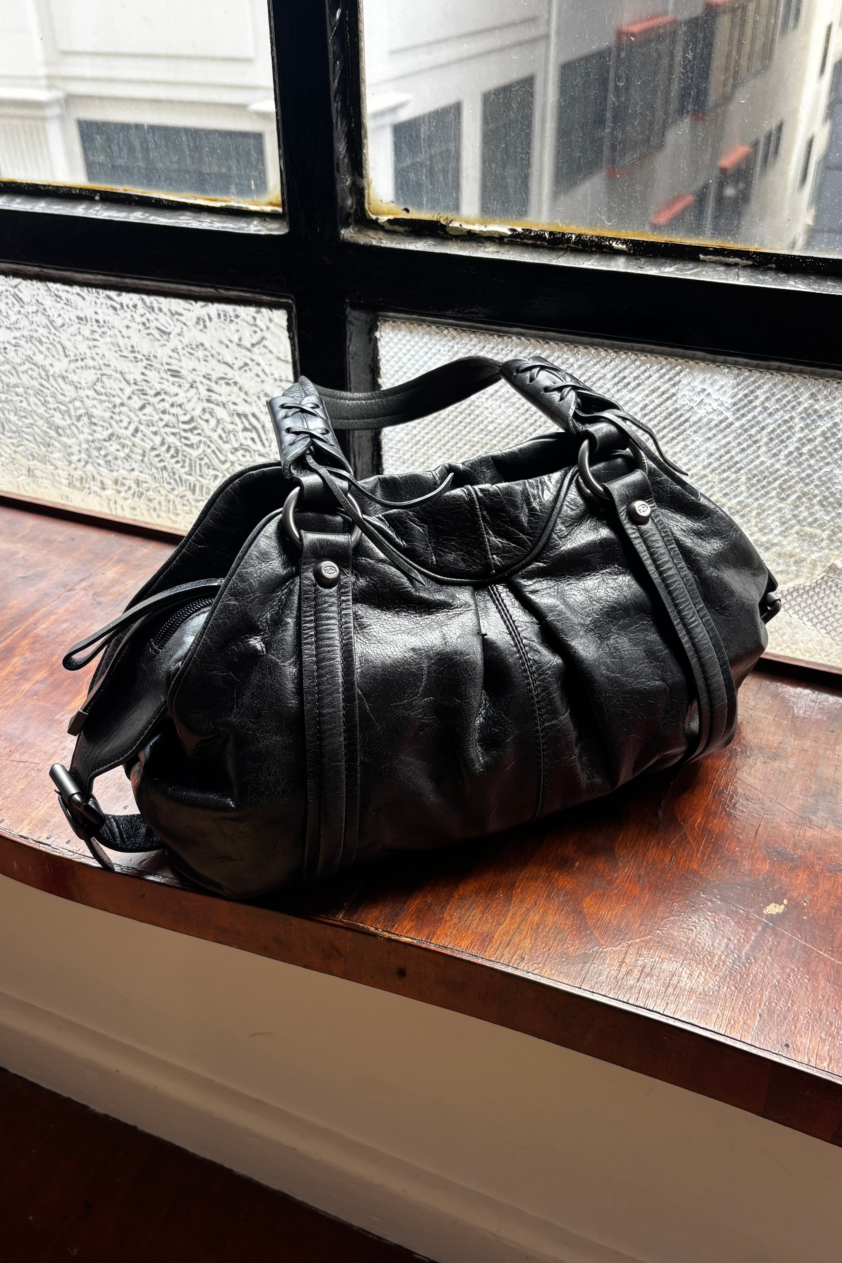 2000S FRANCESCO BIASIA LEATHER SHOULDER BAG